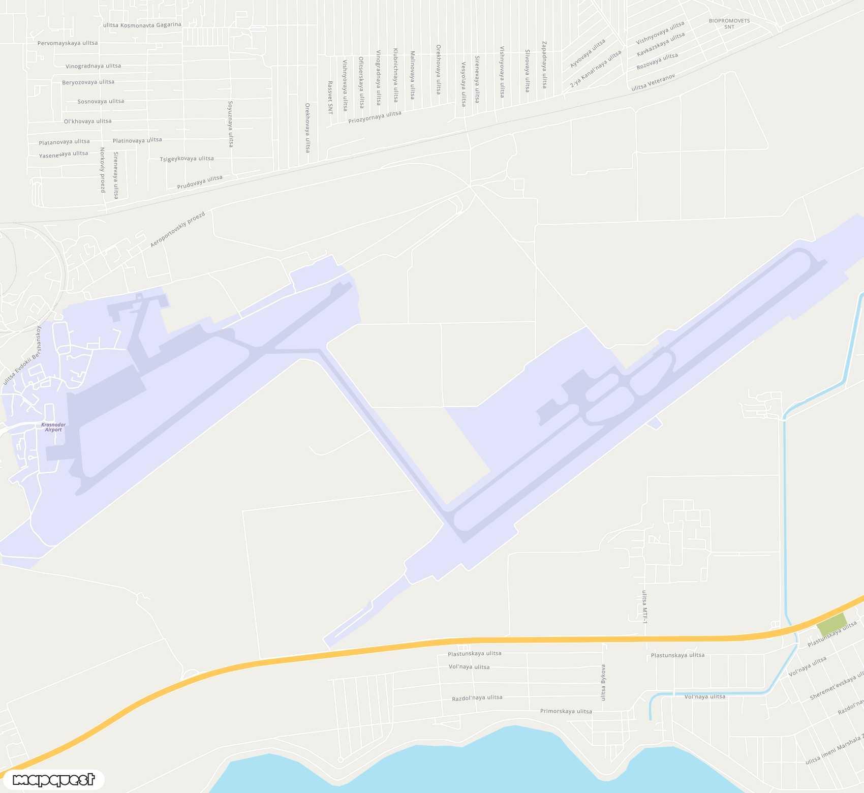 Carte de Krasnodar Pashkovsky <span>airport (KRR)</span>