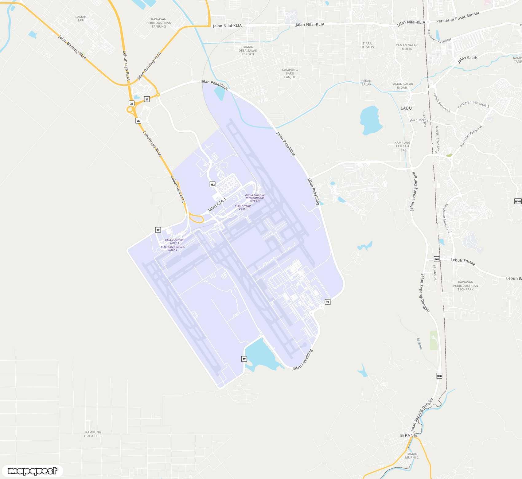 Carte de Kuala Lumpur <span>international airport (KUL)</span>