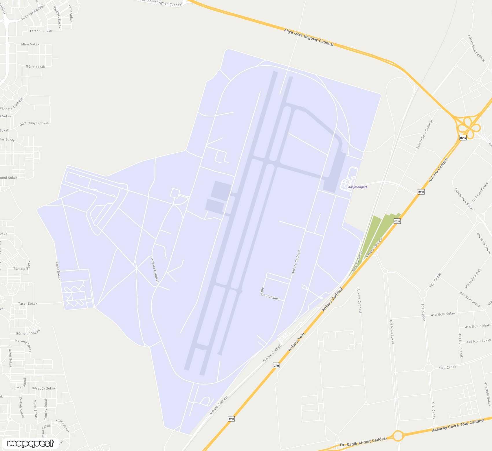 Carte de Konya <span>airport (KYA)</span>