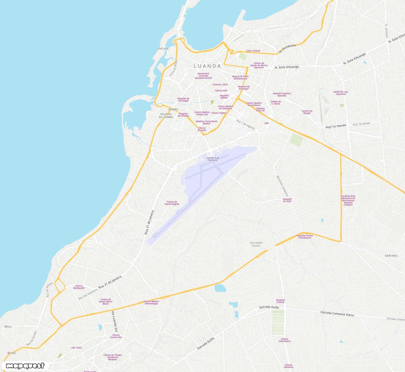 Carte de Quatro de Fevereiro <span>international airport (LAD)</span>