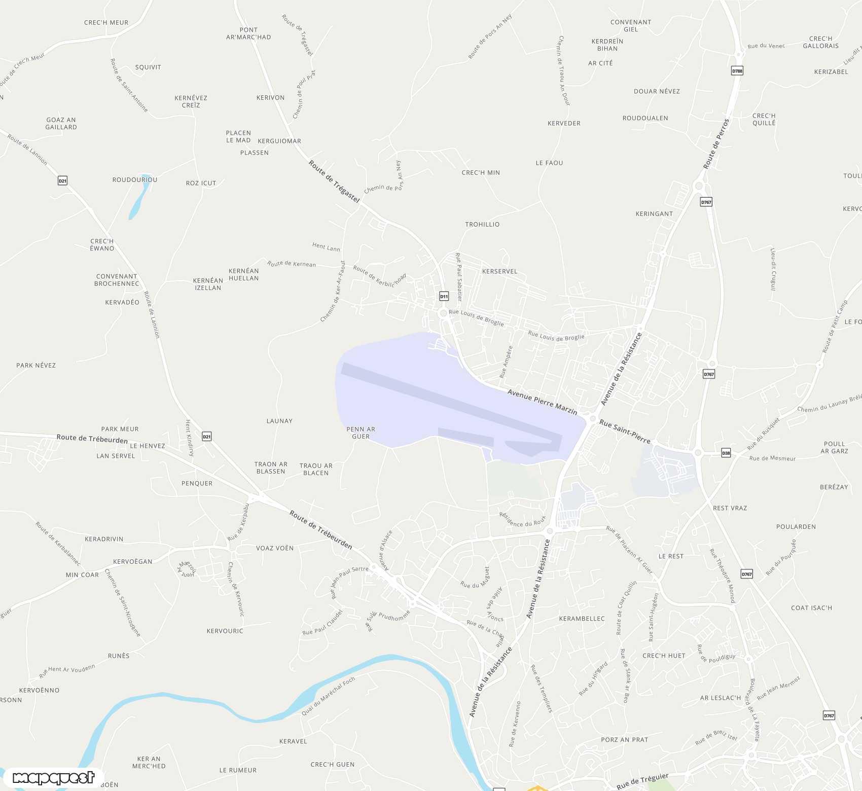 Carte de <span>Aéroport de </span>Lannion-Côte de Granit<span>(LAI)</span>