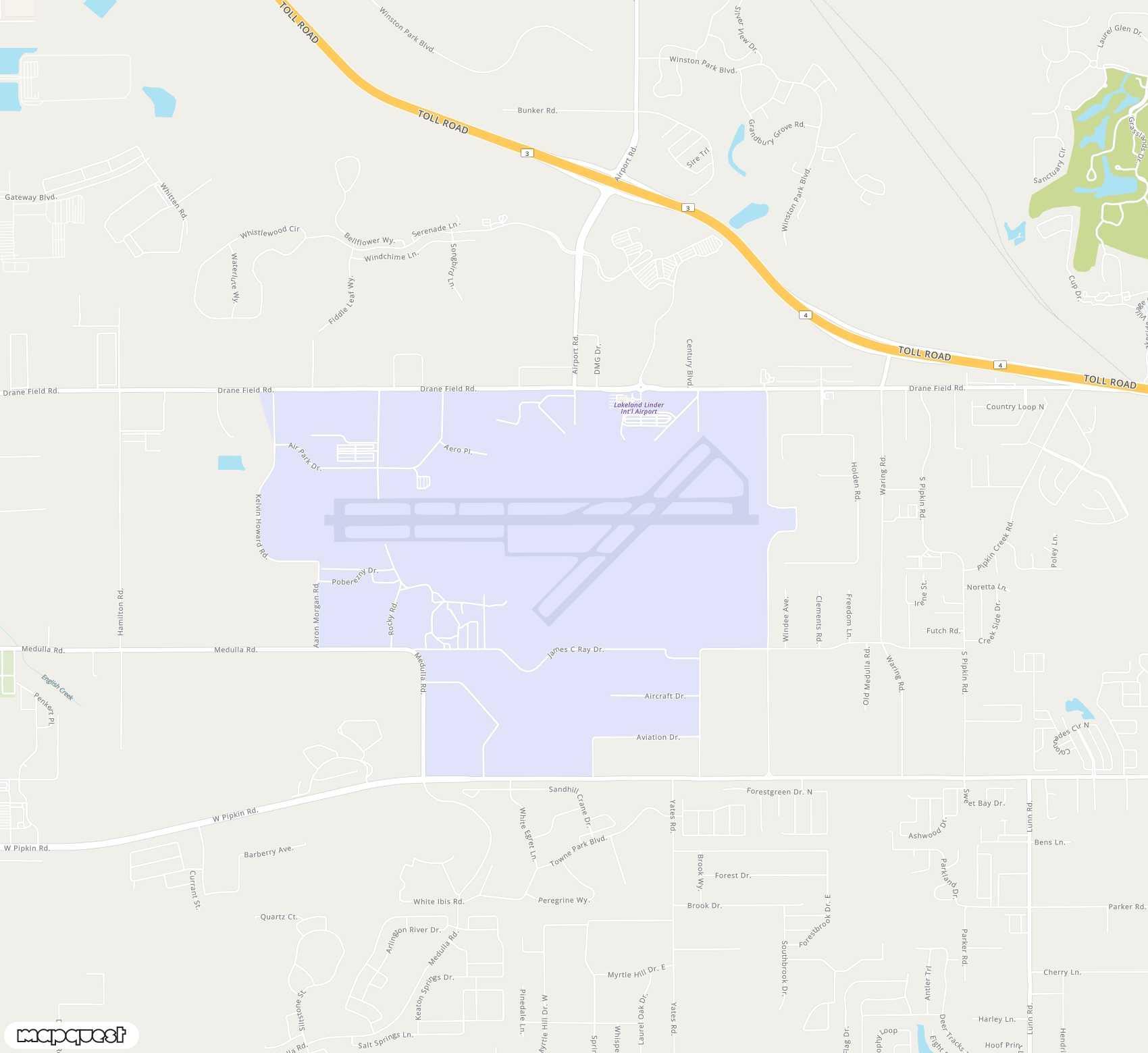 Carte de Lakeland Linder <span>airport (LAL)</span>