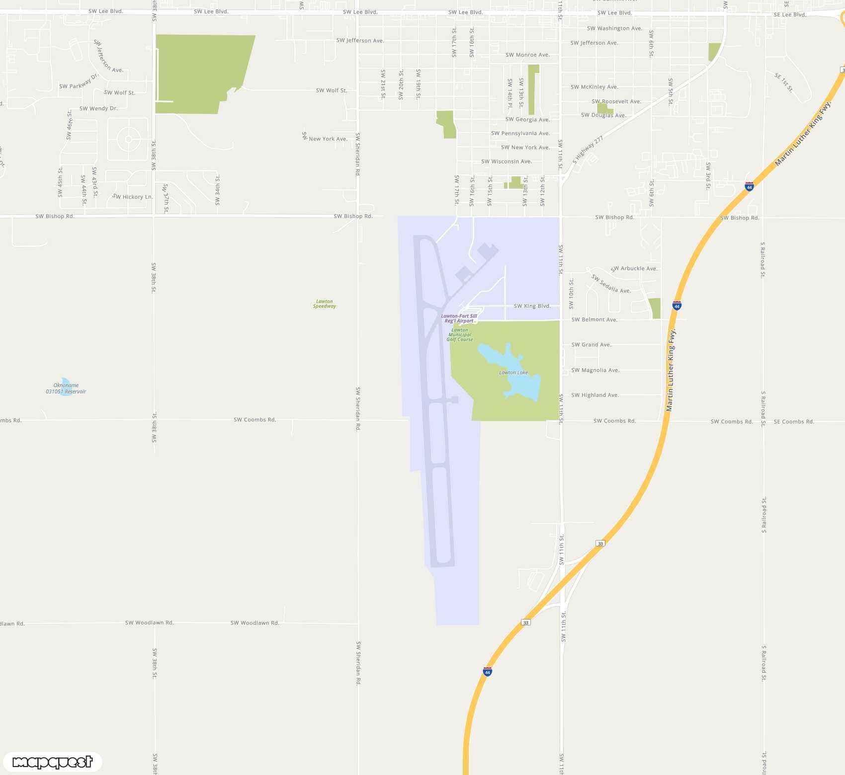Carte de Lawton Fort Sill Regional <span>airport (LAW)</span>