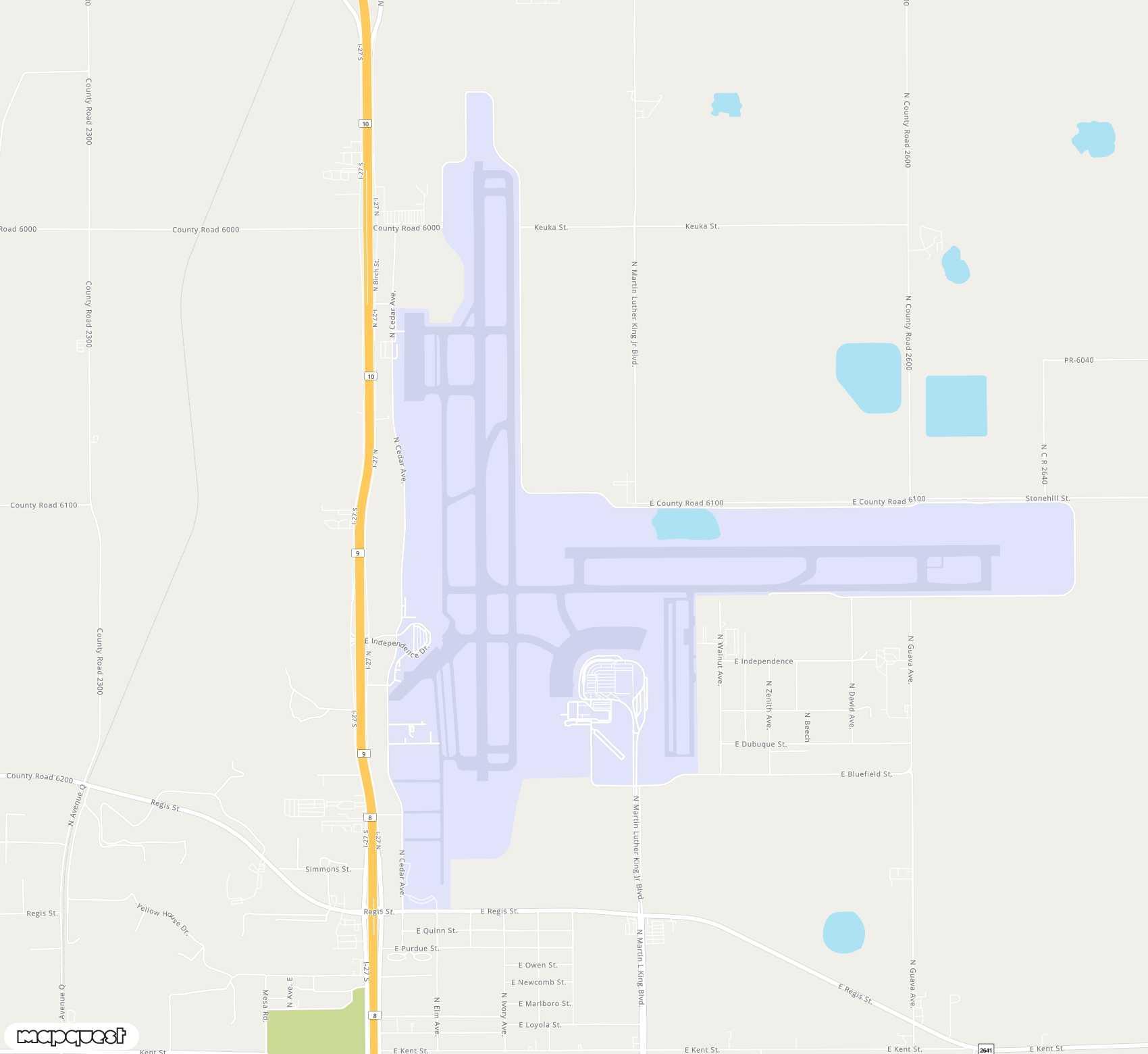 Carte de Lubbock Preston Smith <span>airport (LBB)</span>