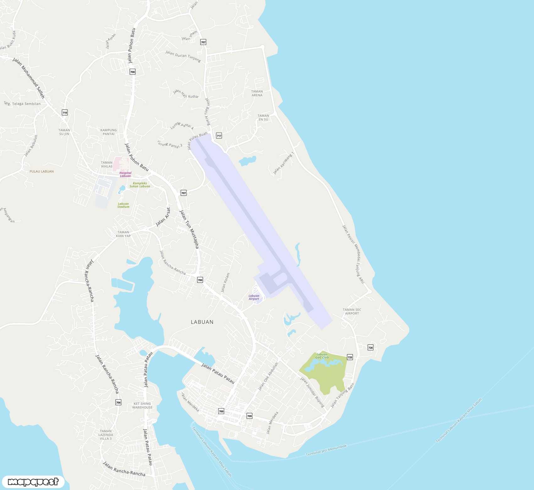 Carte de Labuan <span>airport (LBU)</span>