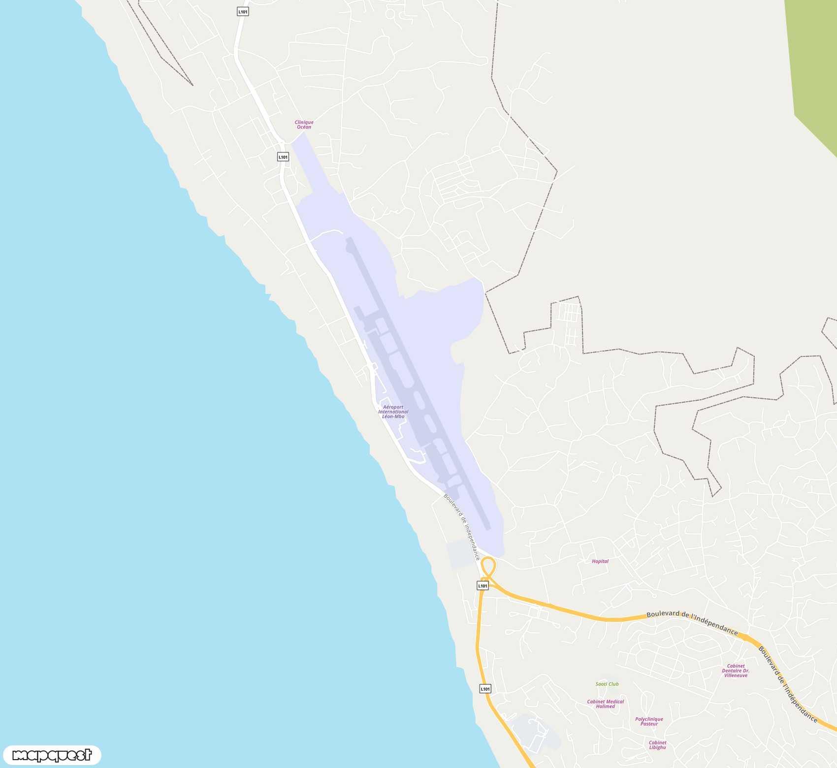 Carte de Libreville Leon M'ba <span>airport (LBV)</span>