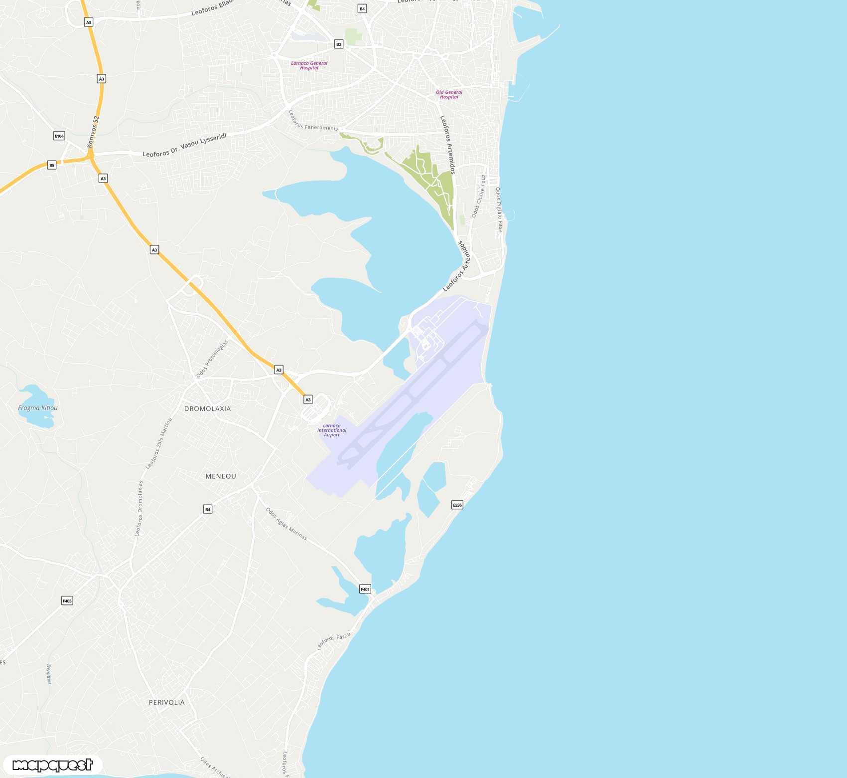 Carte de <span>Aéroport international de </span>Larnaca<span>(LCA)</span>