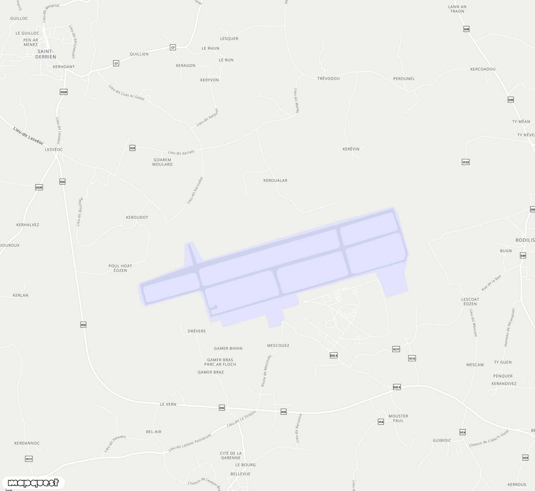 Carte de <span>Aéroport de </span>Landivisiau Air Base<span>(LDV)</span>