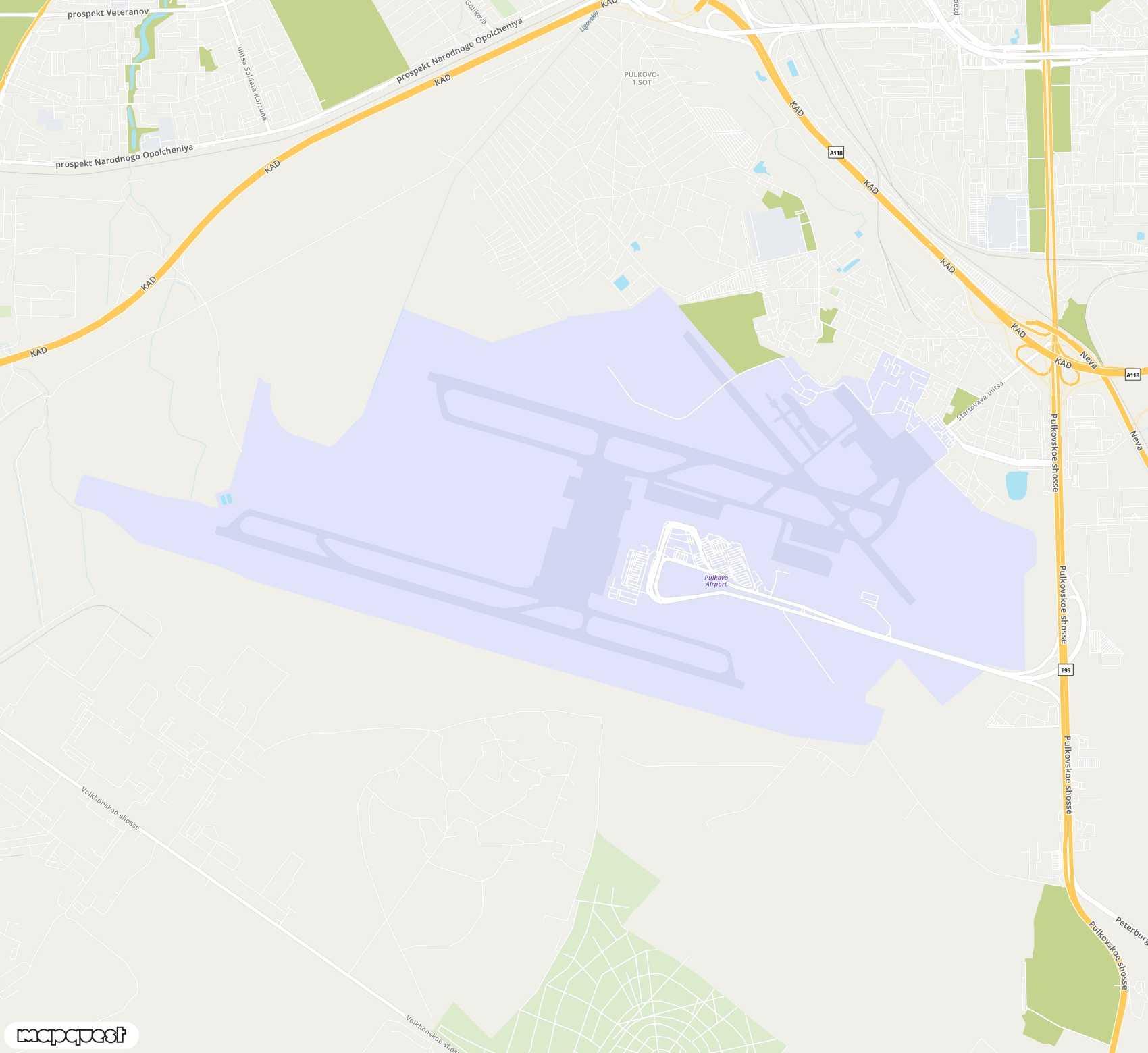 Carte de Pulkovo <span>international airport (LED)</span>