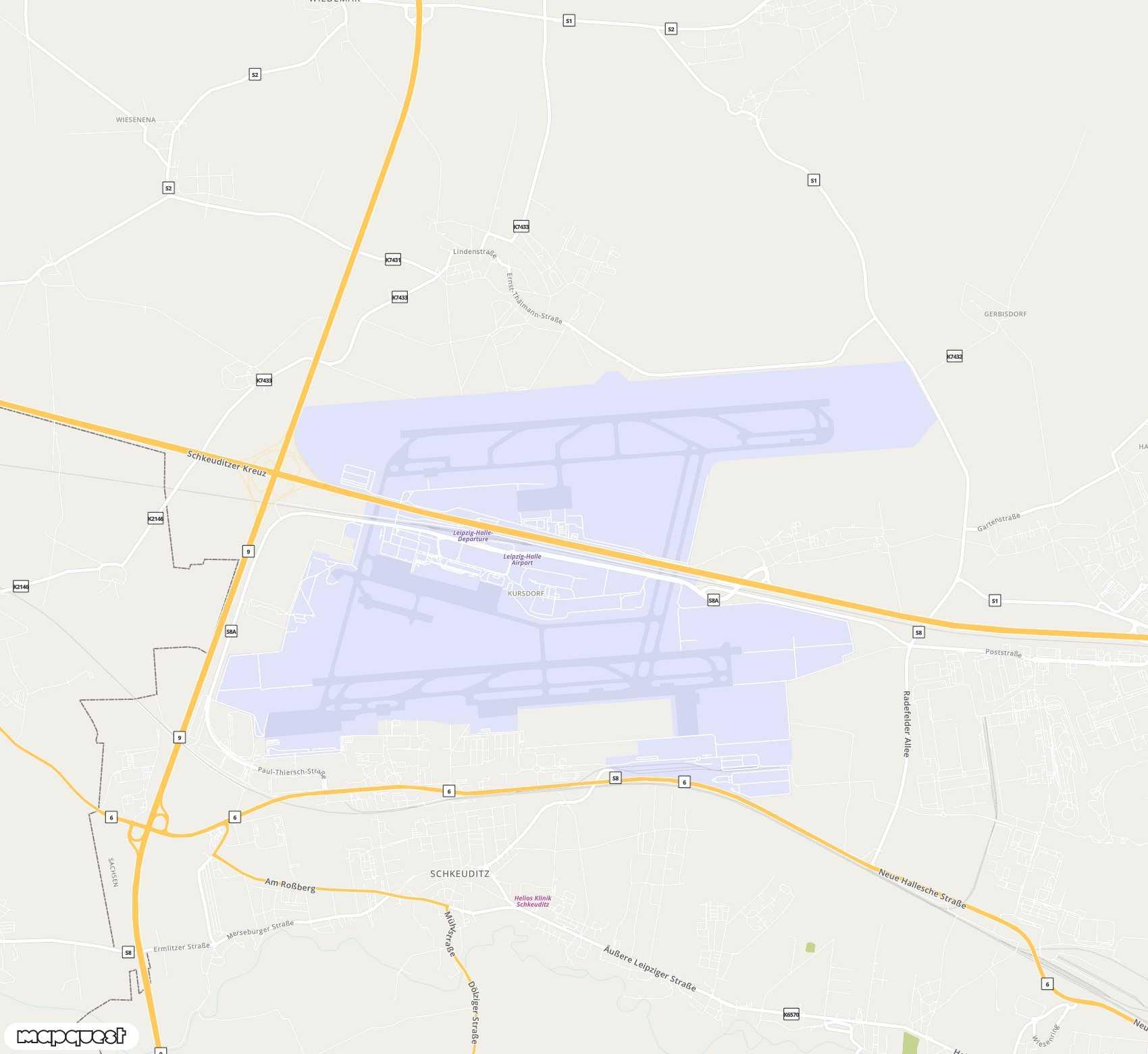 Carte de Leipzig/Halle <span>international airport (LEJ)</span>