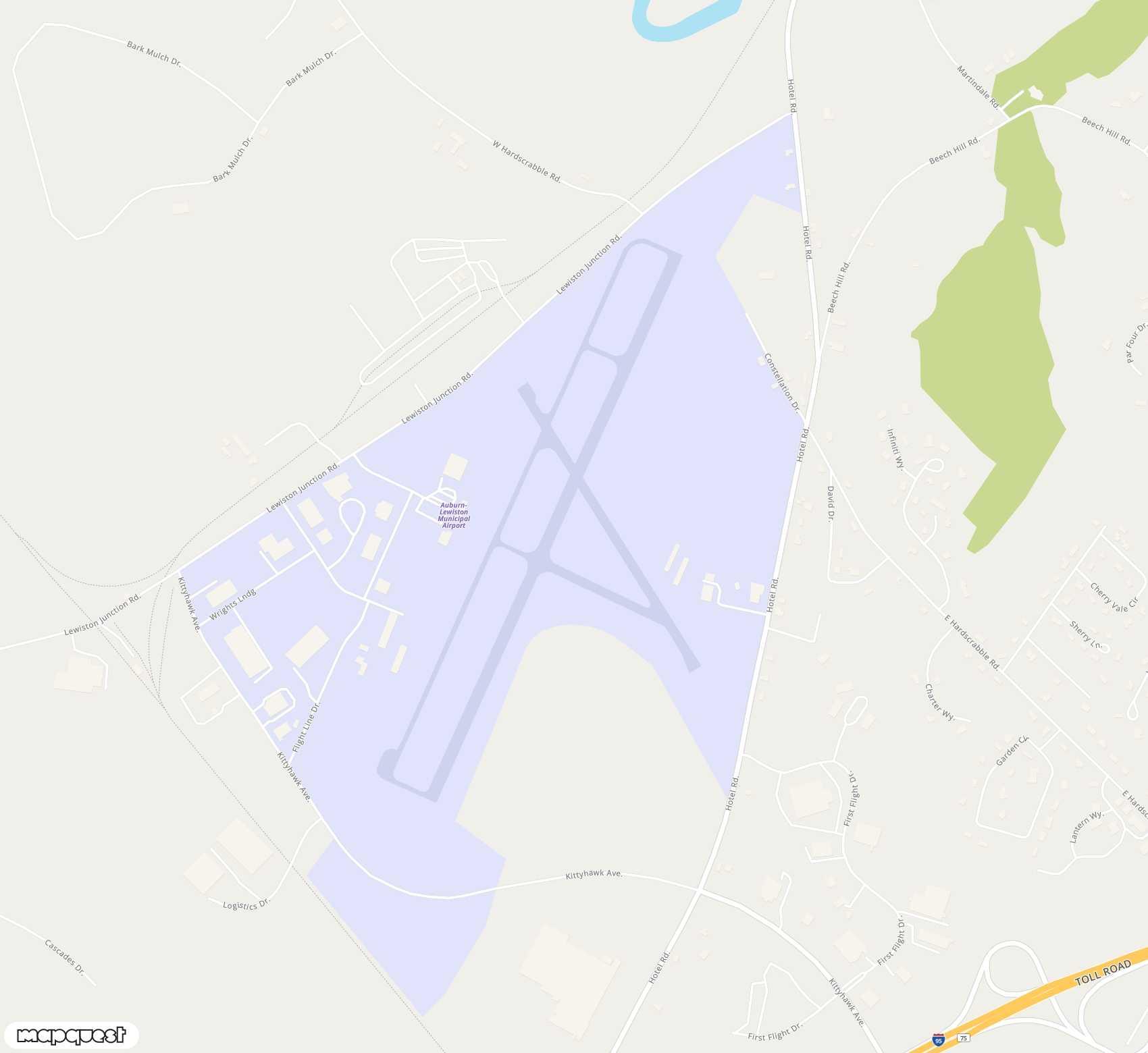 Carte de <span>Aérodrome de </span>Auburn Lewiston Municipal<span>(LEW)</span>