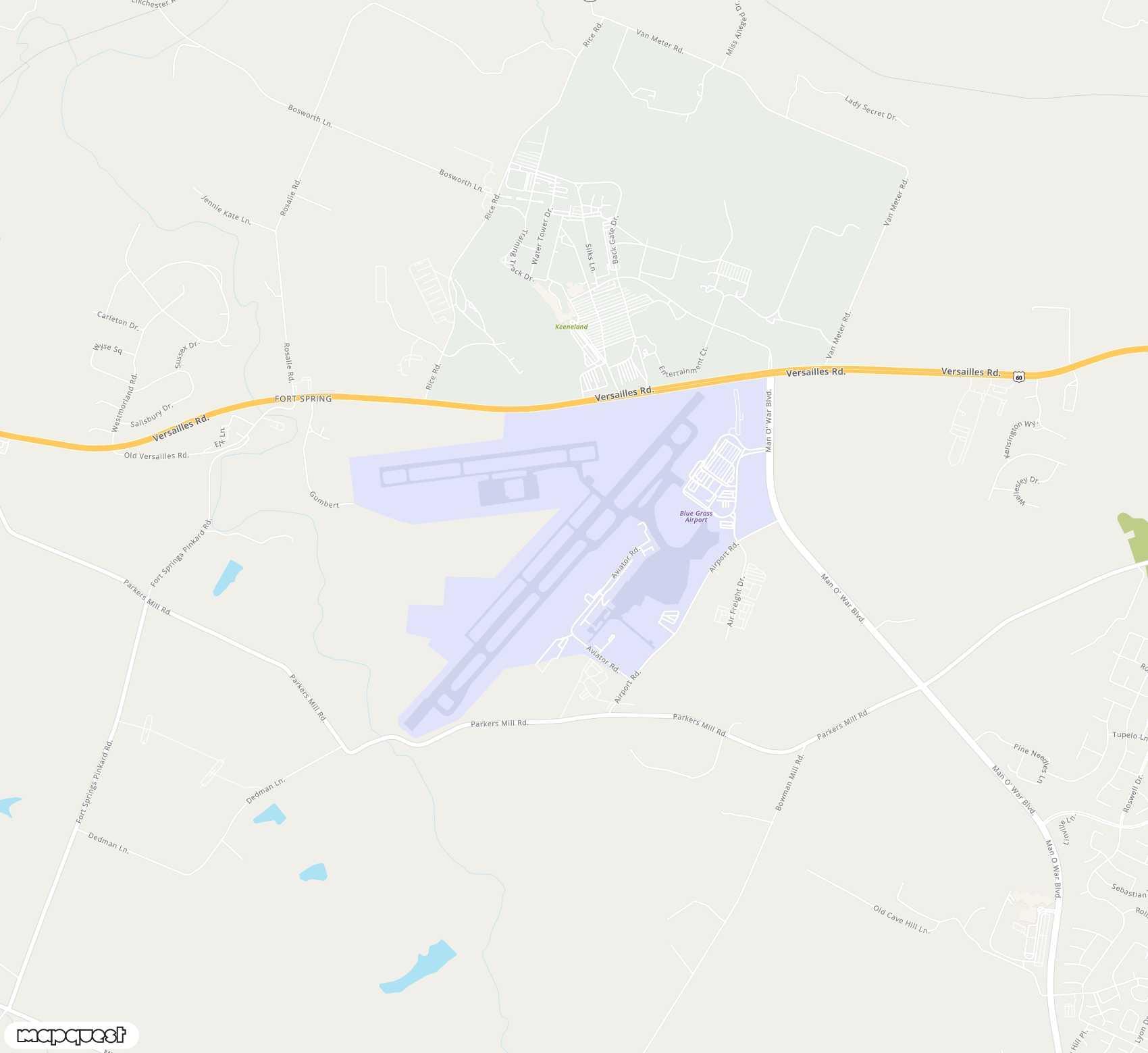 Carte de Blue Grass <span>airport (LEX)</span>