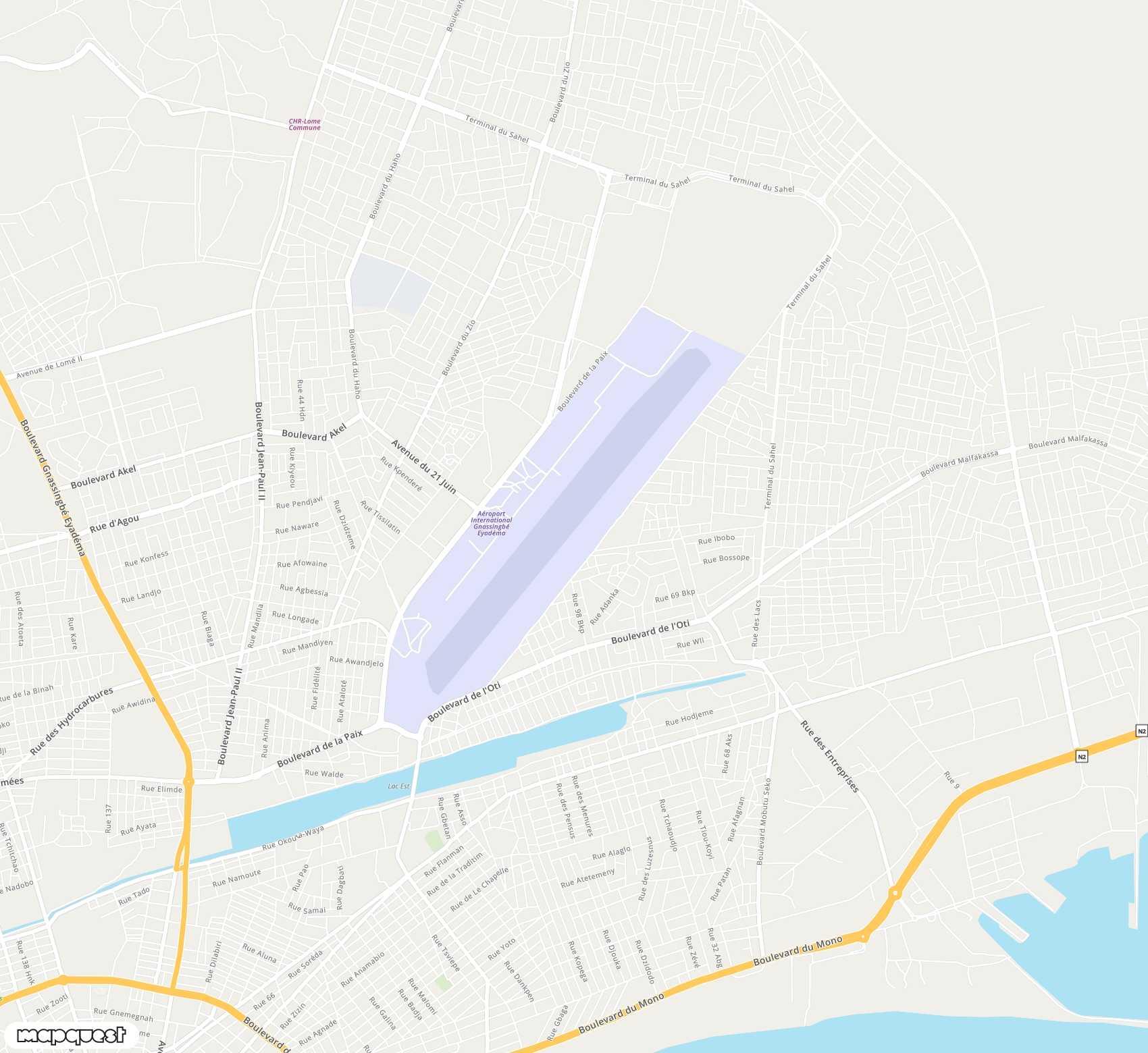 Carte de LoméTokoin <span>airport (LFW)</span>