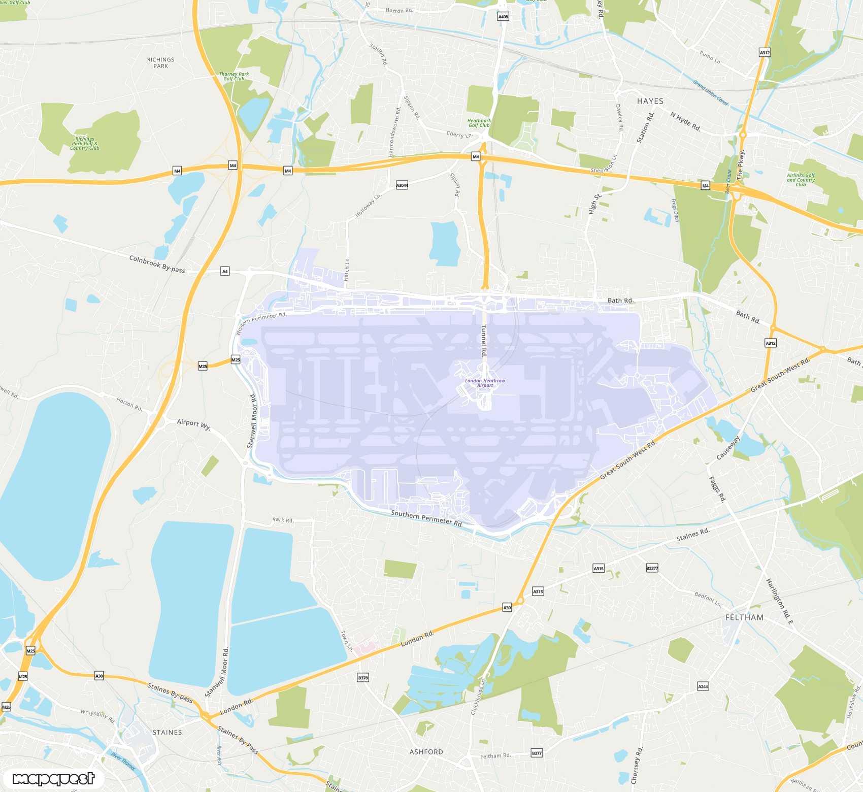 Carte de London Heathrow <span>international airport (LHR)</span>