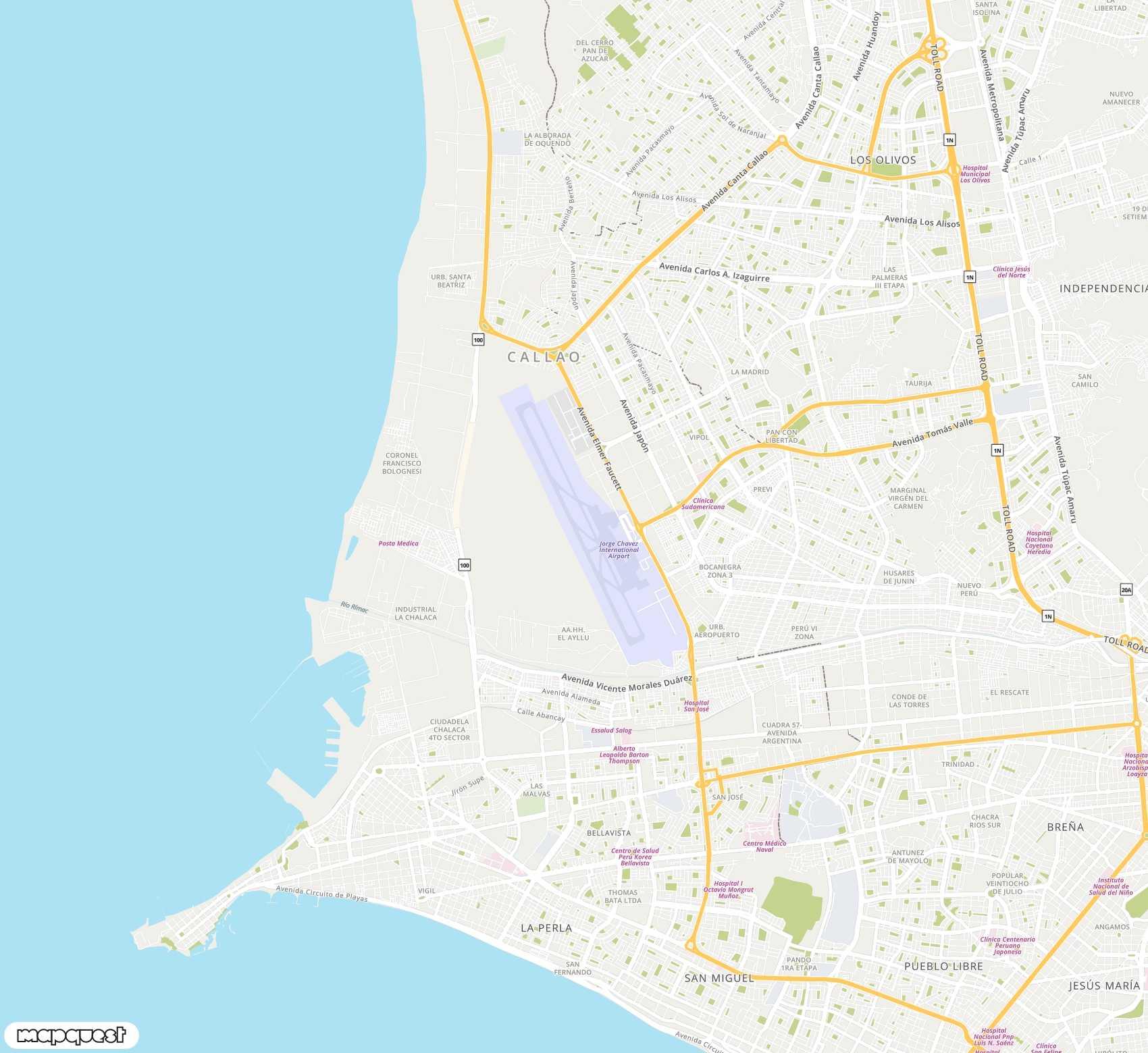 Carte de Jorge Chávez <span>international airport (LIM)</span>