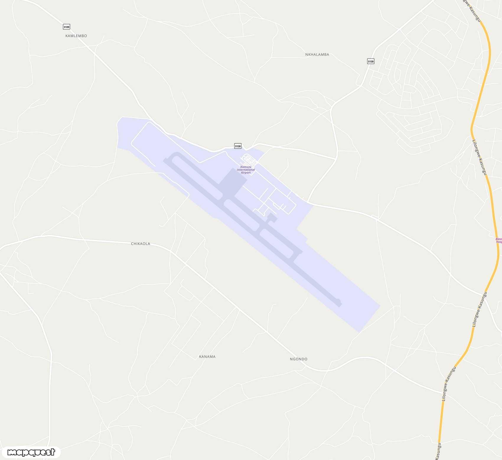 Carte de Lilongwe <span>airport (LLW)</span>