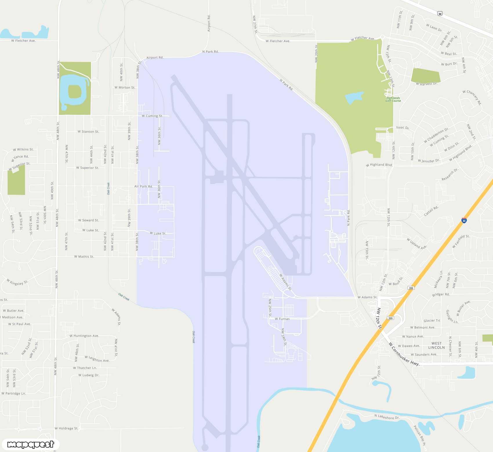 Carte de Lincoln <span>airport (LNK)</span>
