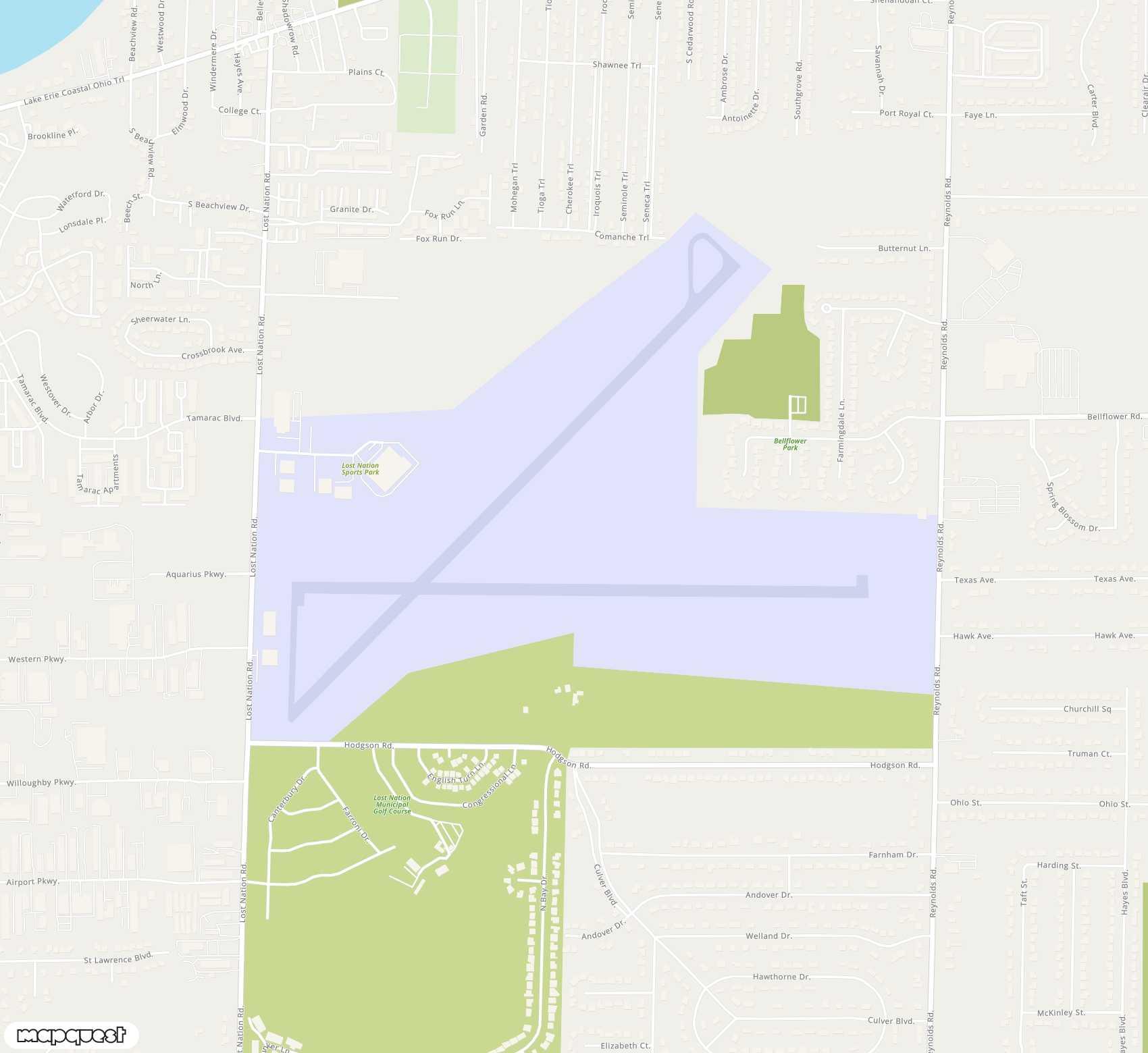 Carte de <span>Aérodrome de </span>Lake County Executive<span>(LNN)</span>