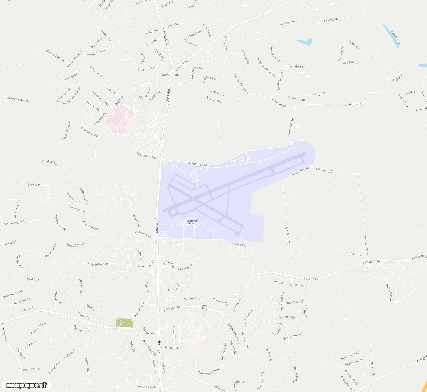 Carte de <span>Aéroport de </span>Lancaster<span>(LNS)</span>