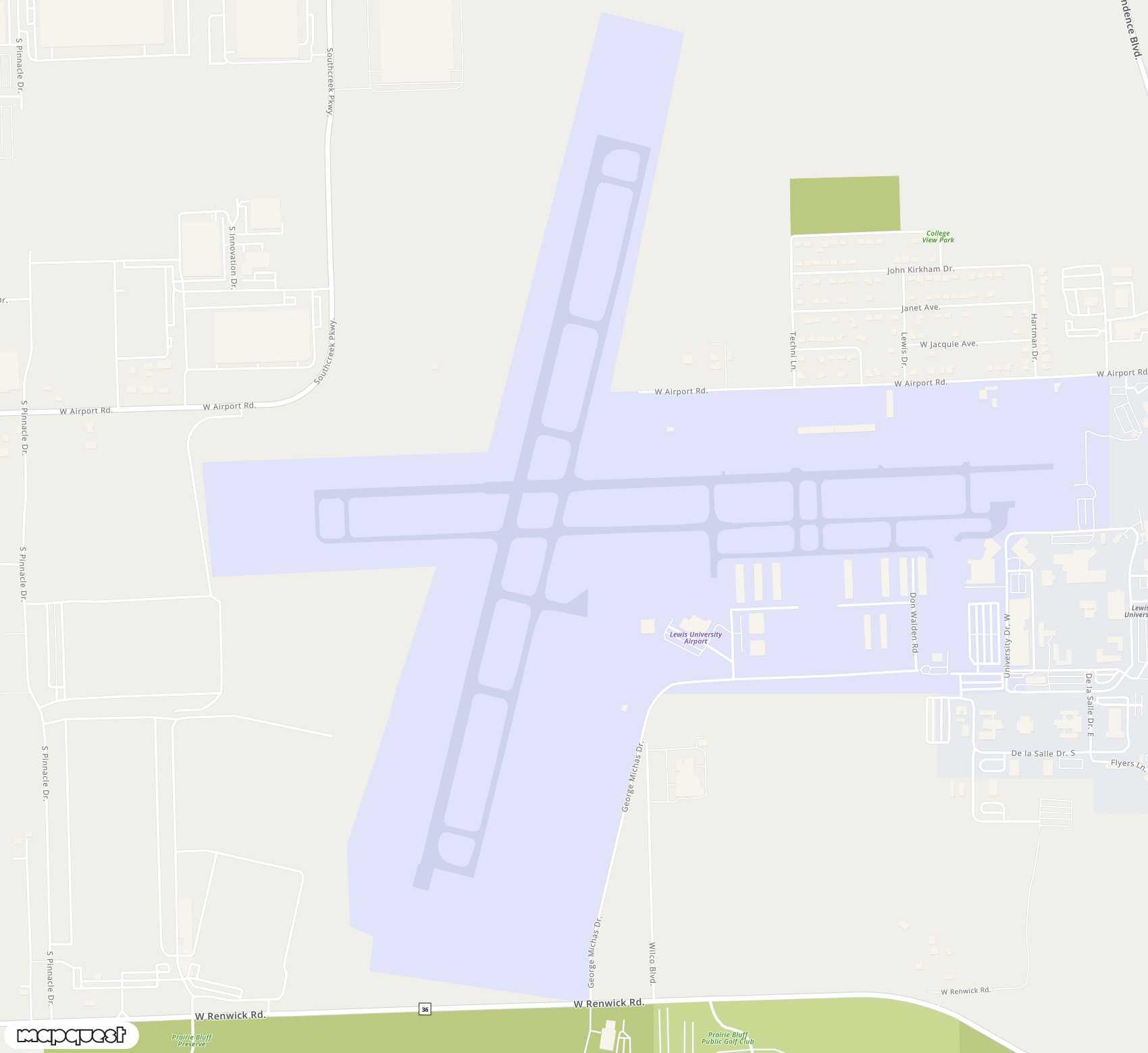 Carte de <span>Aérodrome de </span>Lewis University<span>(LOT)</span>