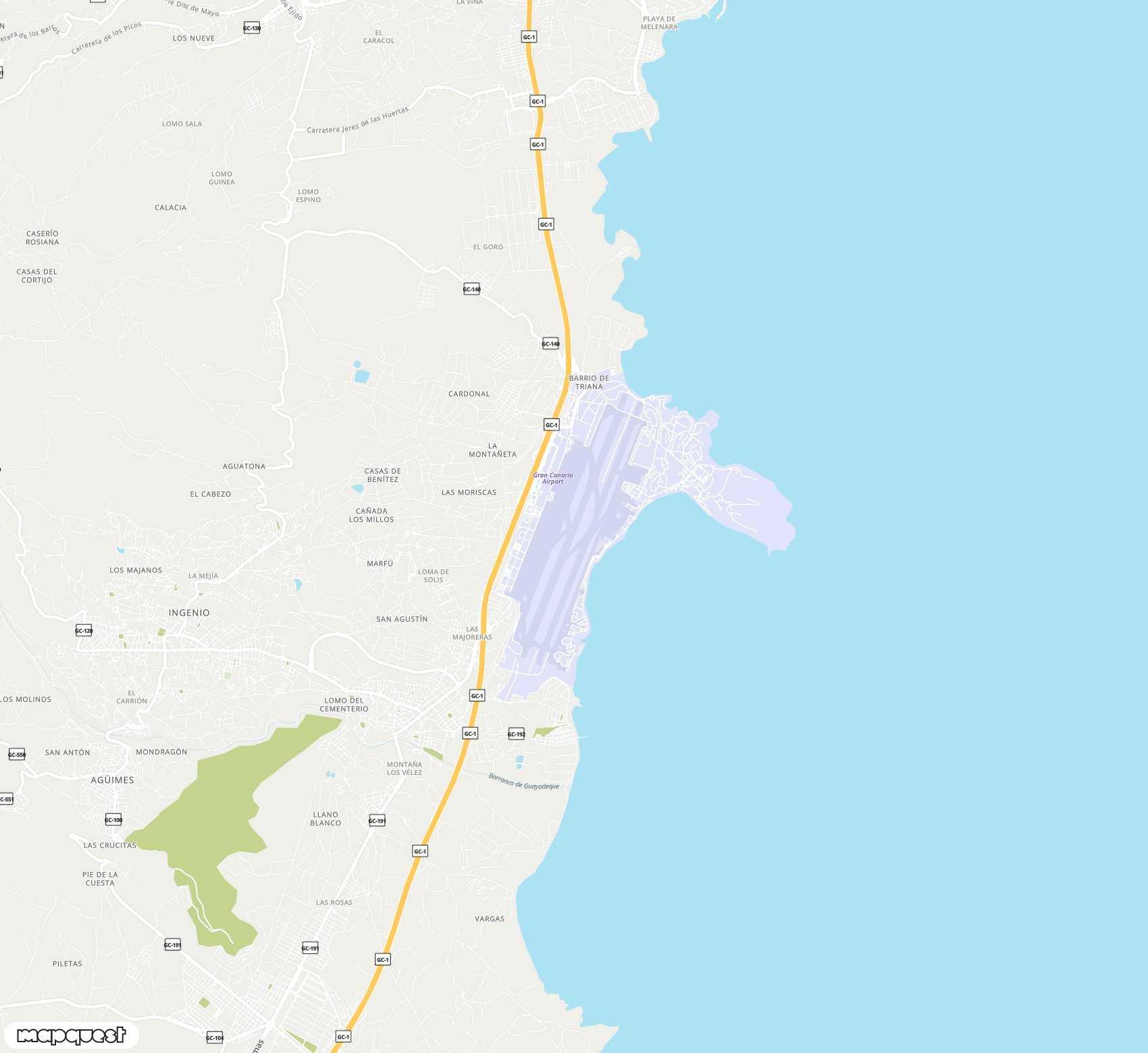Carte de Gran Canaria <span>international airport (LPA)</span>
