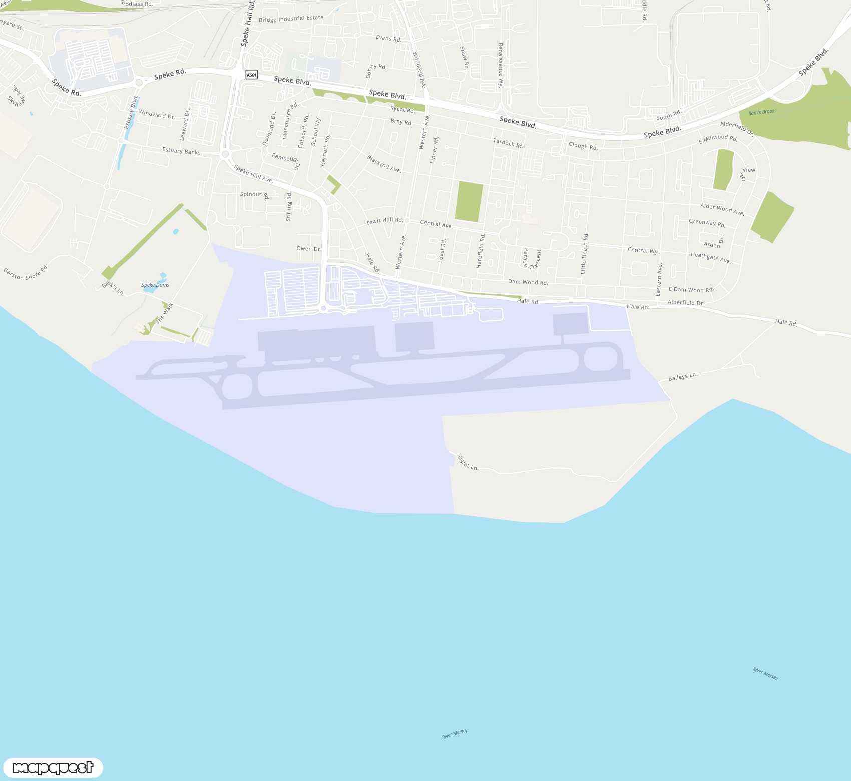 Carte de <span>Aéroport de </span>Liverpool John Lennon<span>(LPL)</span>