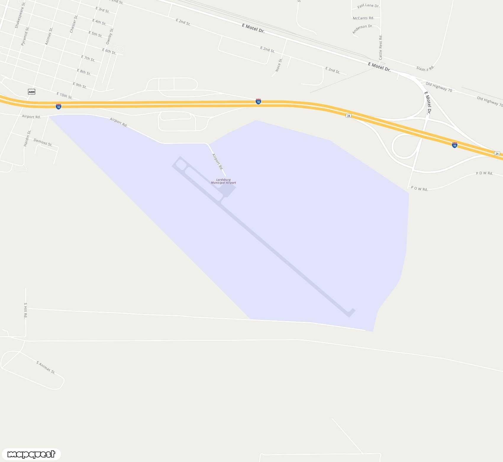 Carte de <span>Aérodrome de </span>Lordsburg Municipal<span>(LSB)</span>