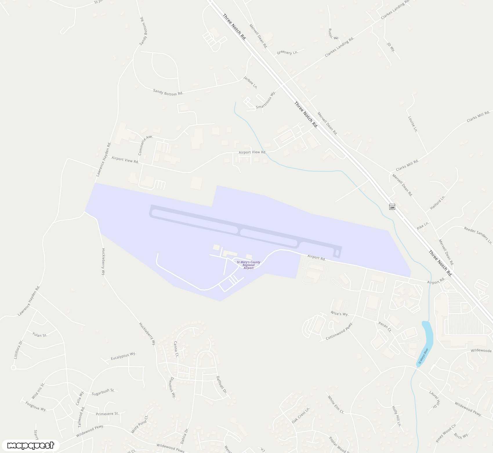 Carte de <span>Aérodrome de </span>St. Mary's County Regional<span>(LTW)</span>