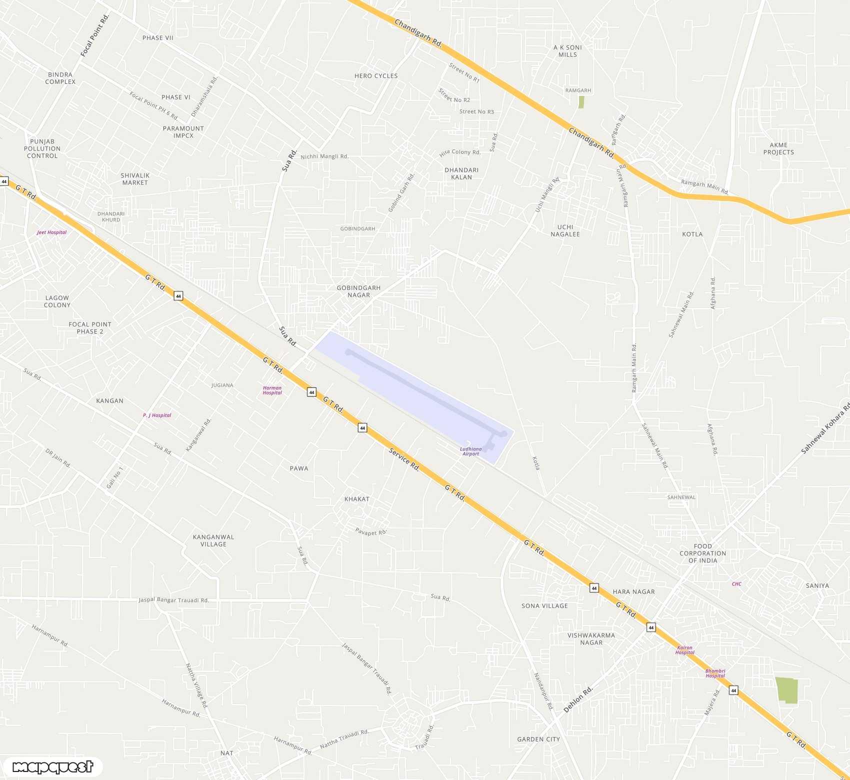 Carte de Ludhiana <span>airport (LUH)</span>