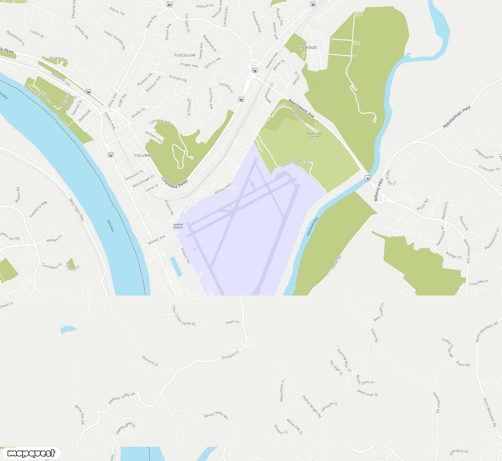 Carte de <span>Aéroport de </span>Cincinnati Municipal Lunken Field<span>(LUK)</span>