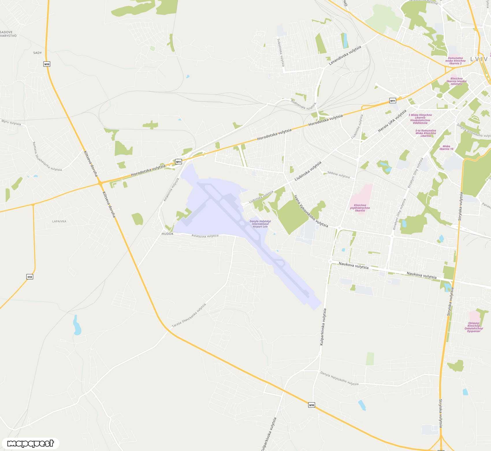 Carte de <span>Aéroport international de </span>Lviv<span>(LWO)</span>