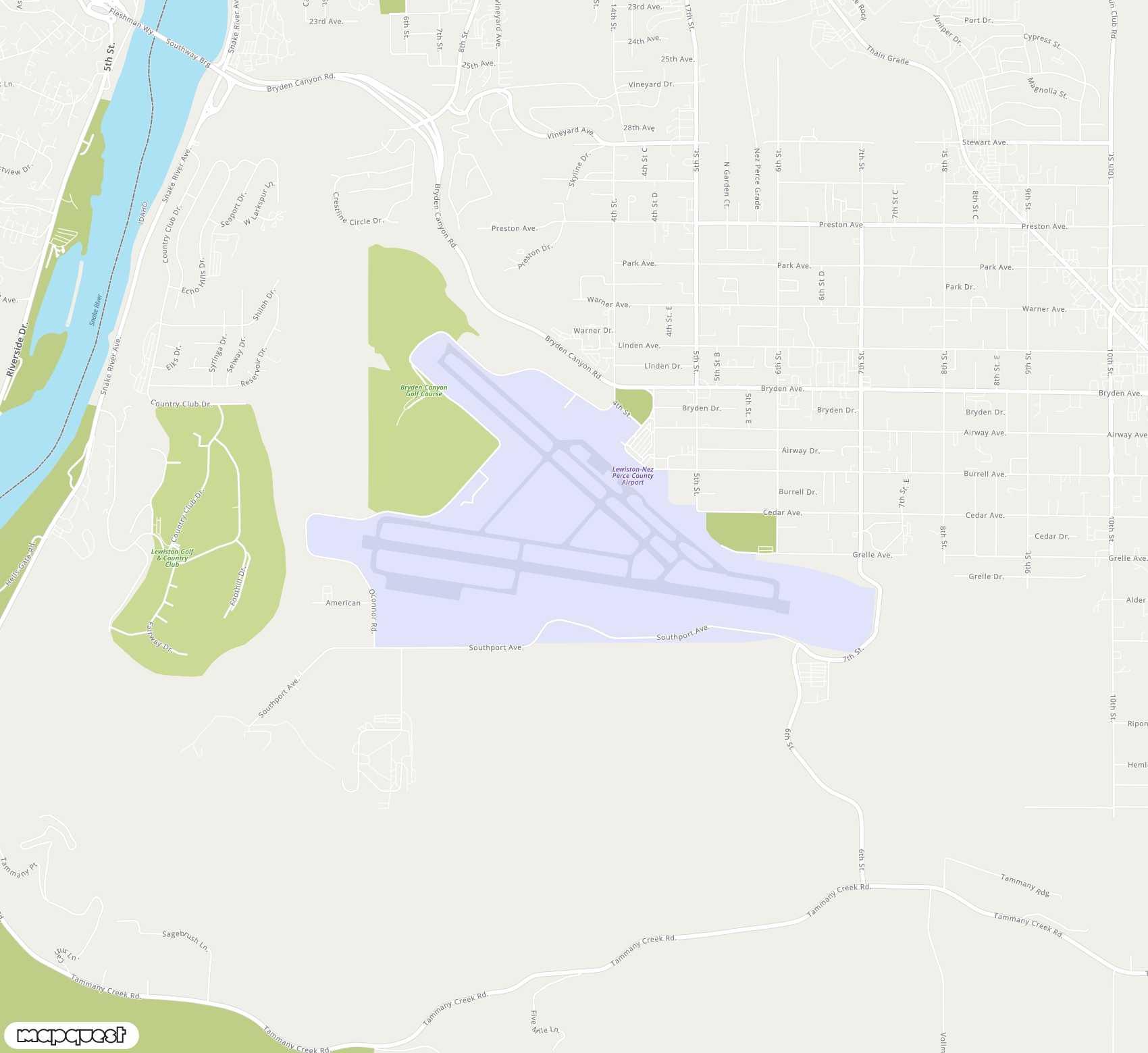 Carte de Lewiston Nez Perce County <span>airport (LWS)</span>