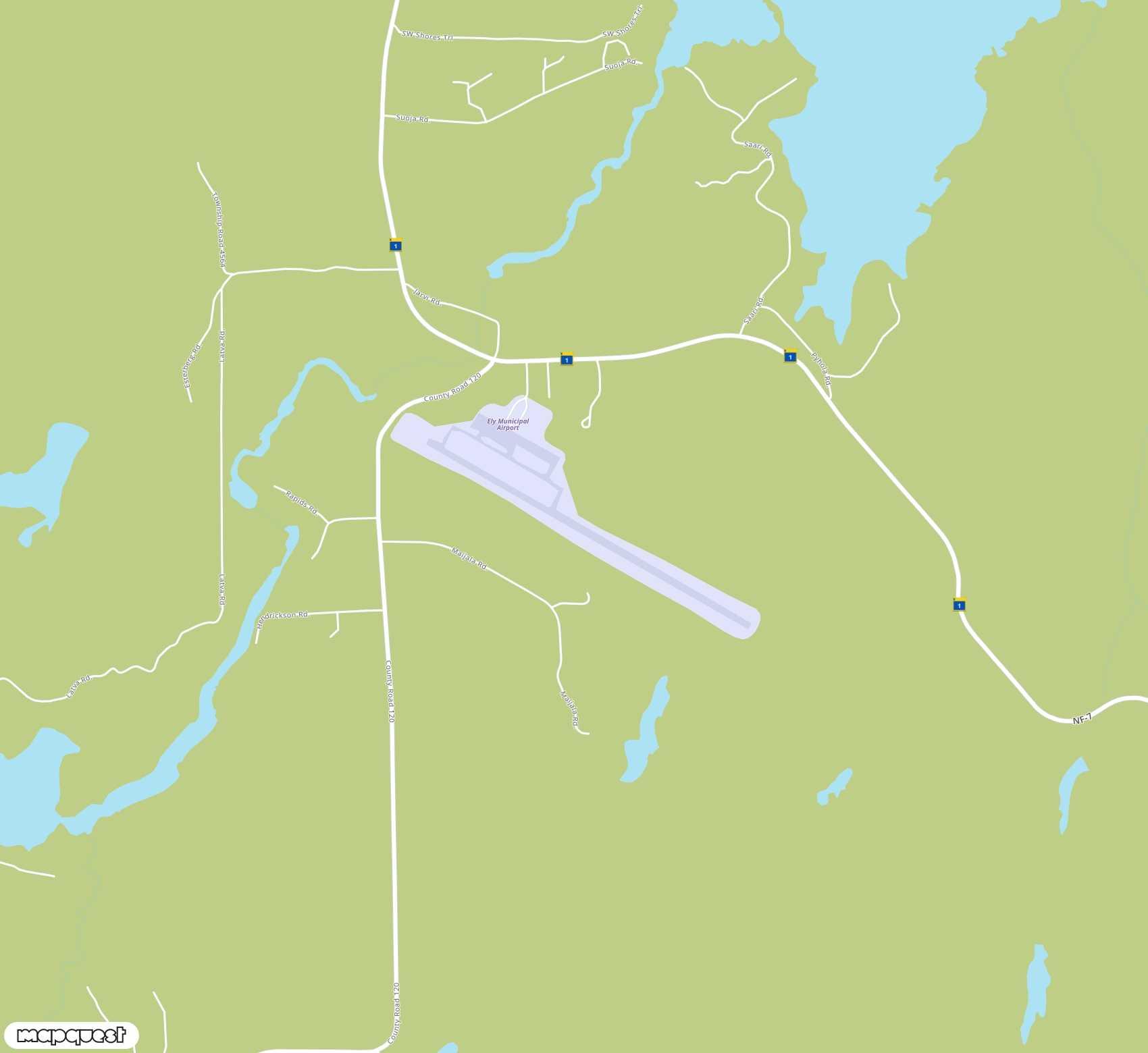 Carte de <span>Aéroport de </span>Ely Municipal<span>(LYU)</span>