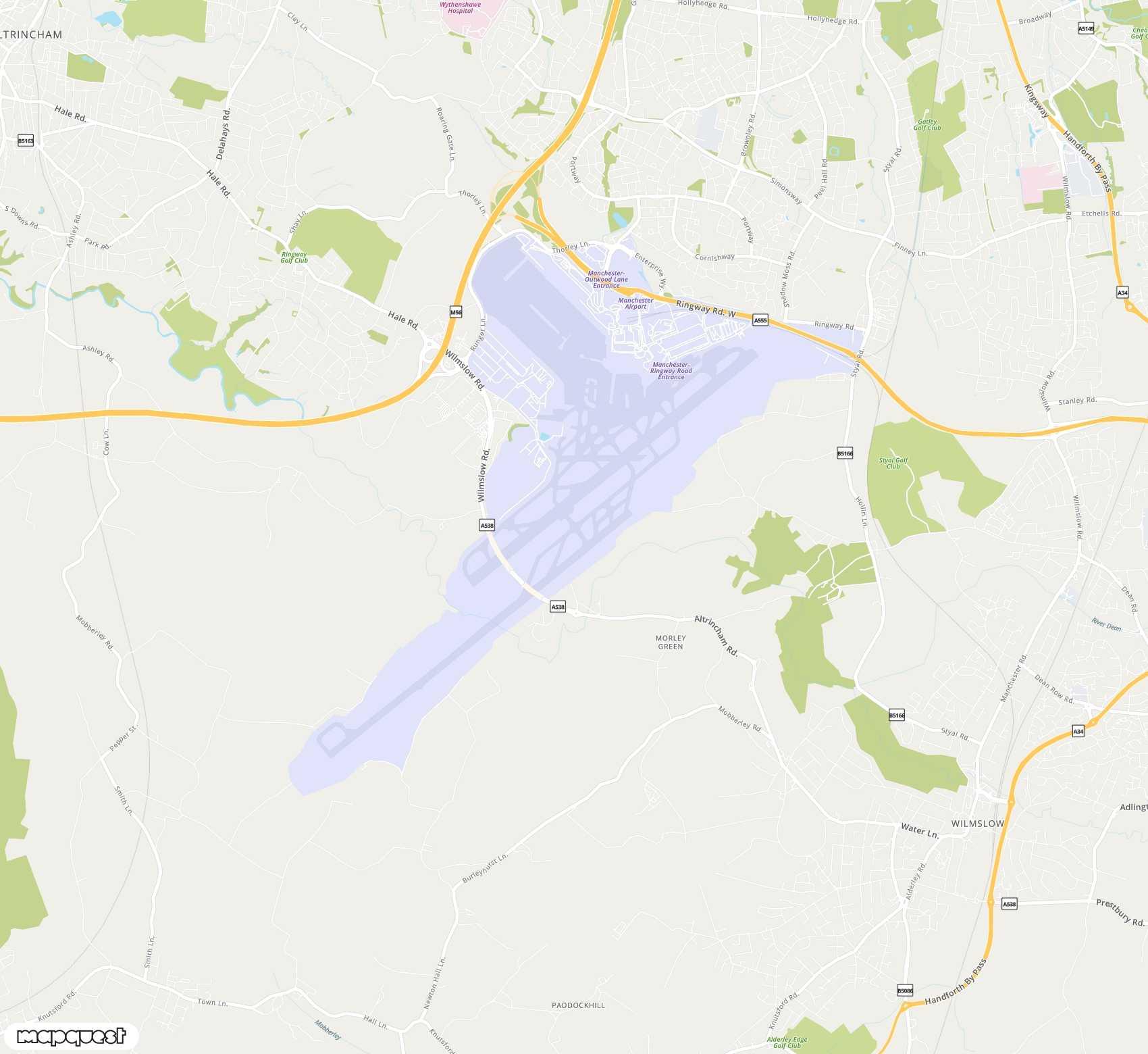 Carte de Manchester <span>international airport (MAN)</span>
