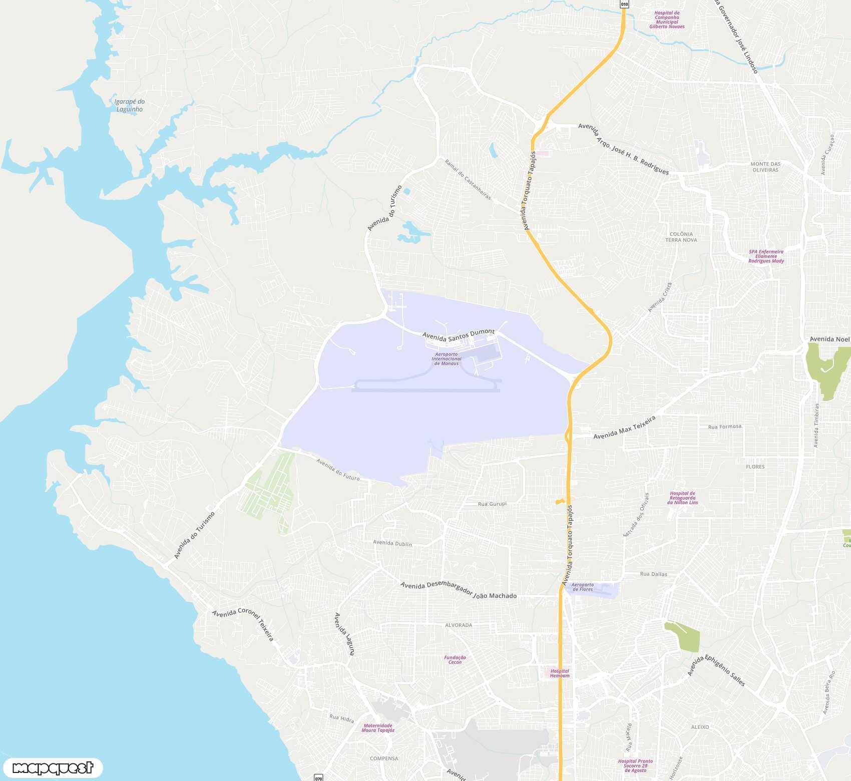 Carte de <span>Aéroport international de </span>Eduardo Gomes<span>(MAO)</span>