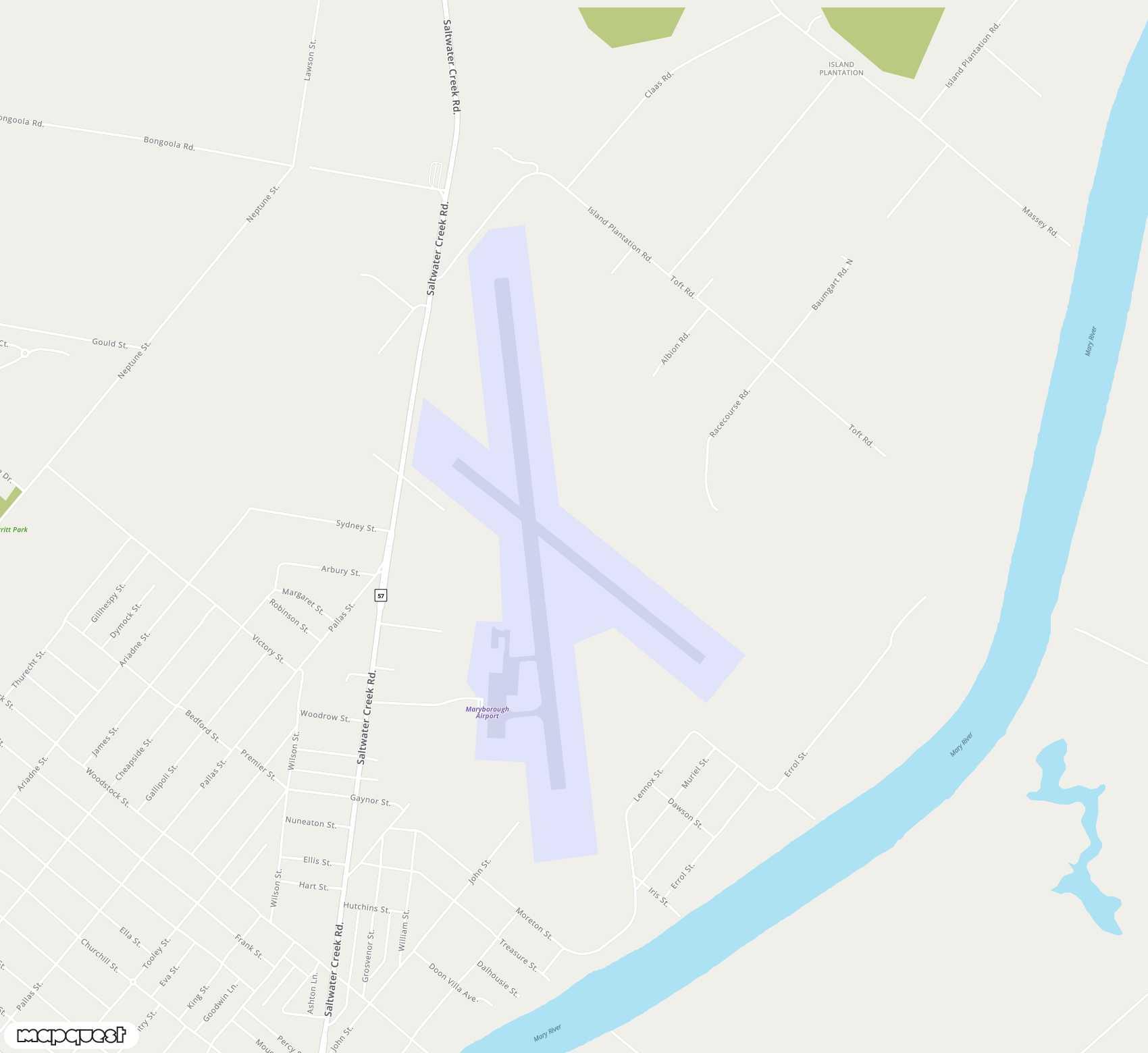 Carte de <span>Aérodrome de </span>Maryborough<span>(MBH)</span>