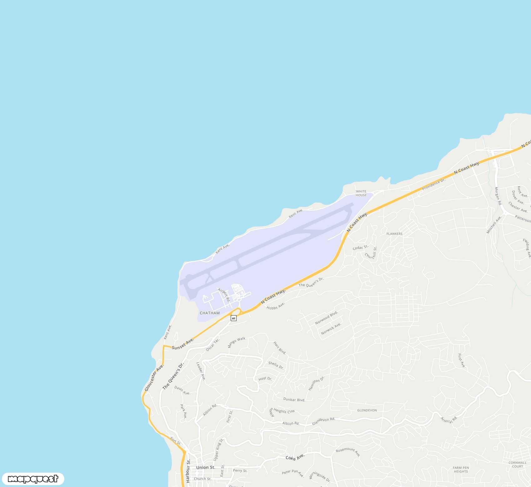 Carte de Sangster <span>airport (MBJ)</span>