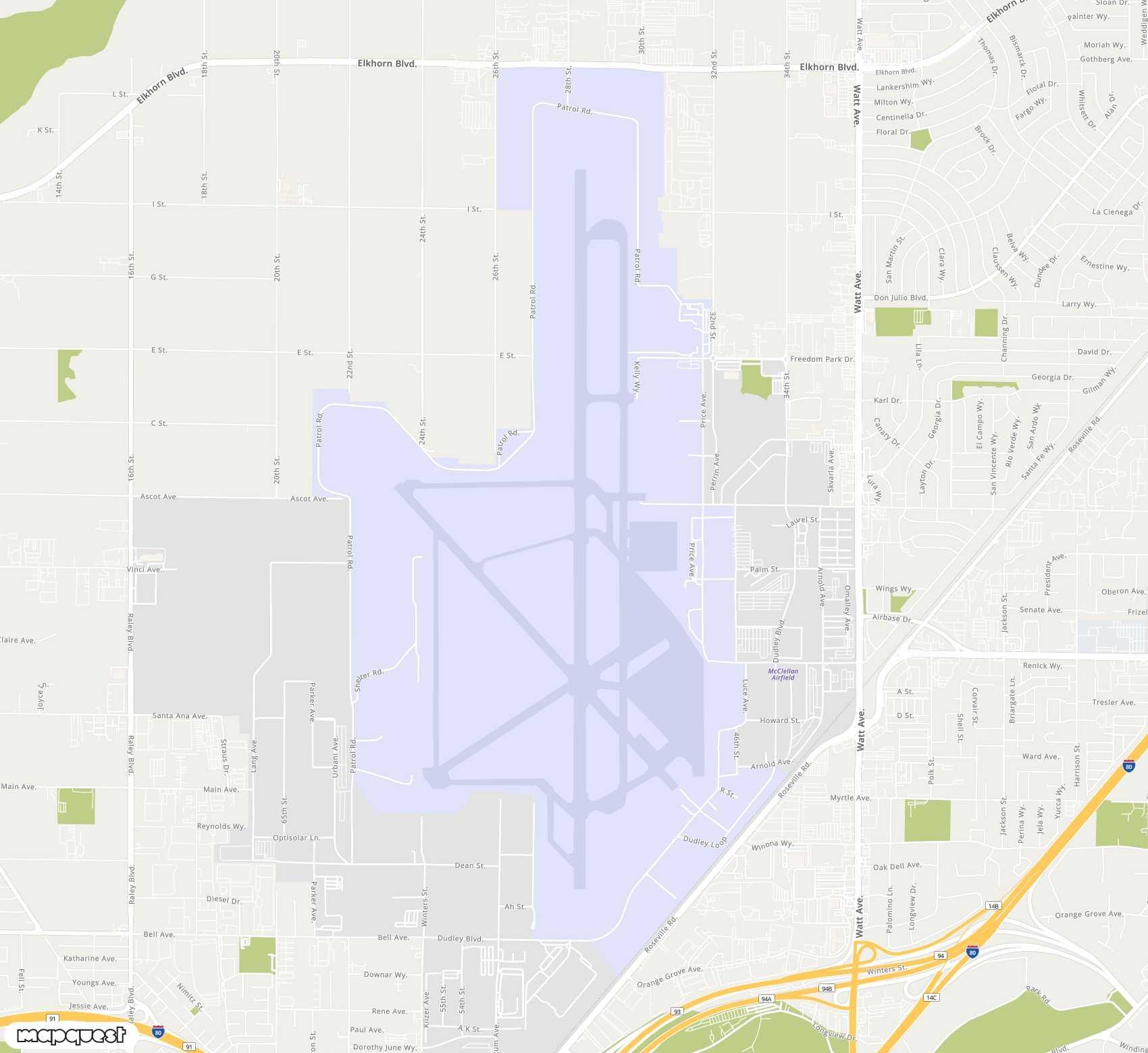 Carte de <span>Aéroport de </span>Mc Clellan Airfield<span>(MCC)</span>