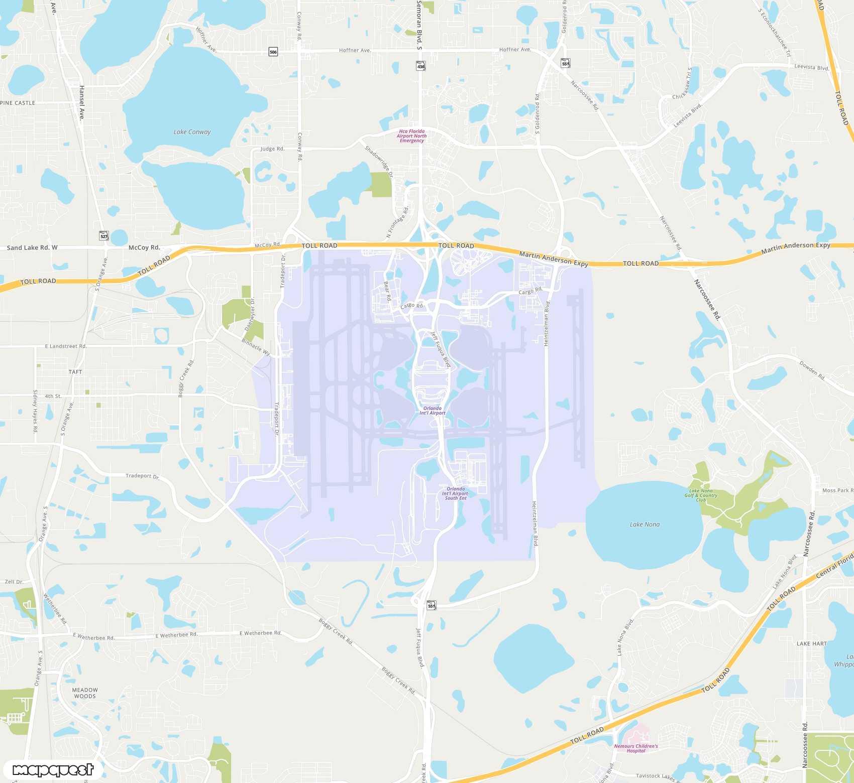 Carte de Orlando <span>international airport (MCO)</span>