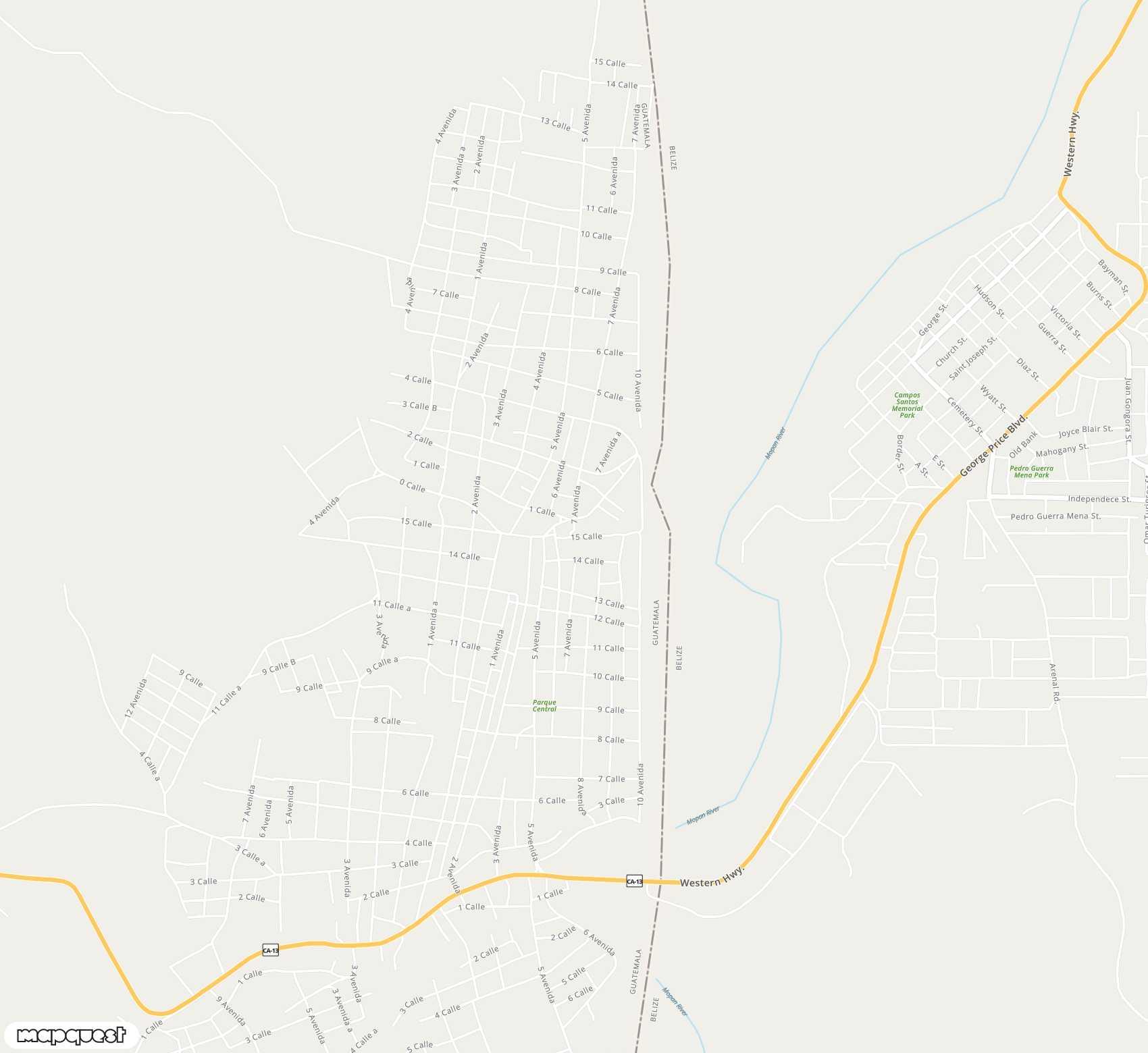 Carte de <span>Aérodrome de </span>Melchor de Mencos<span>(MCR)</span>