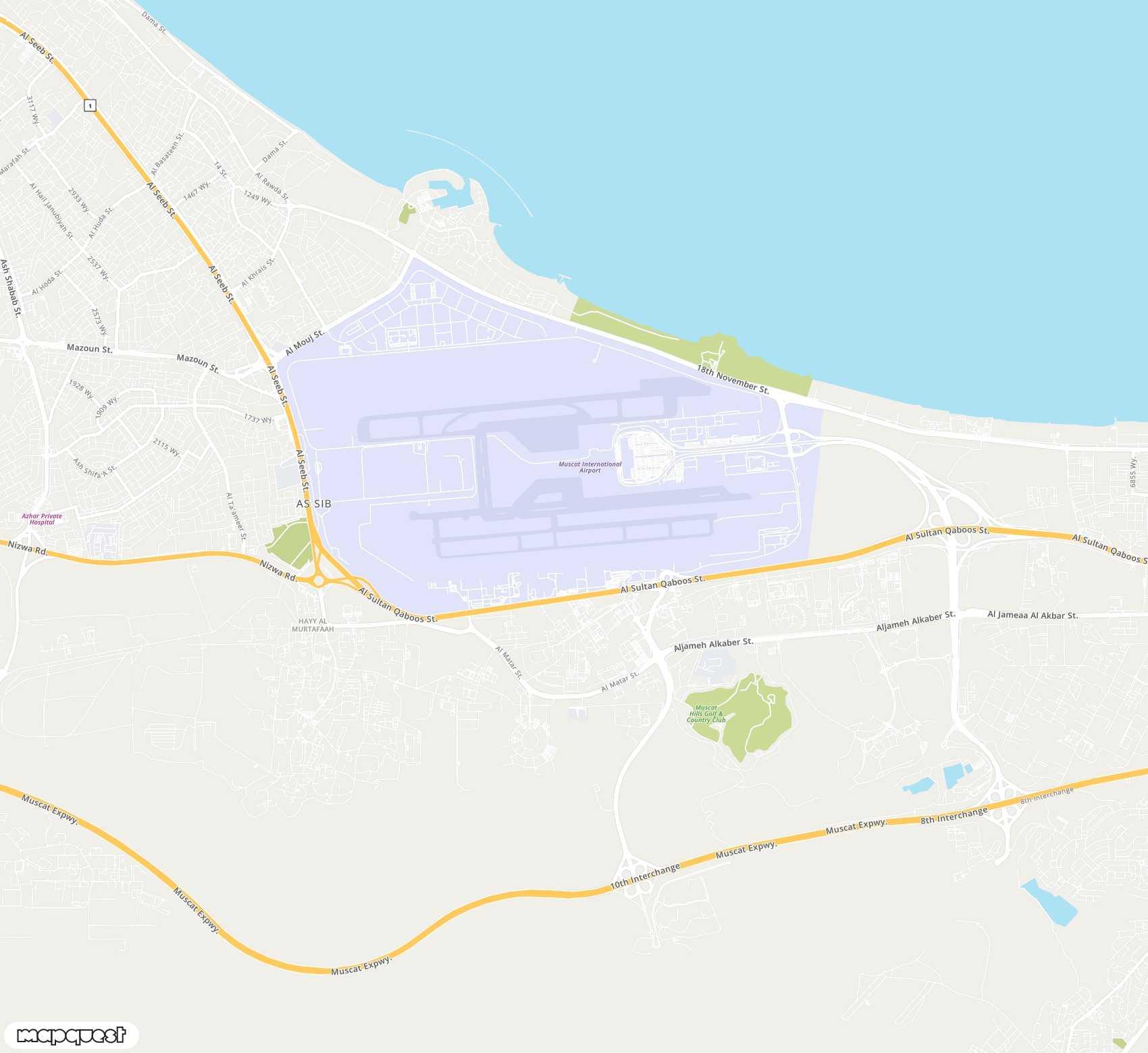 Carte de Muscat <span>international airport (MCT)</span>