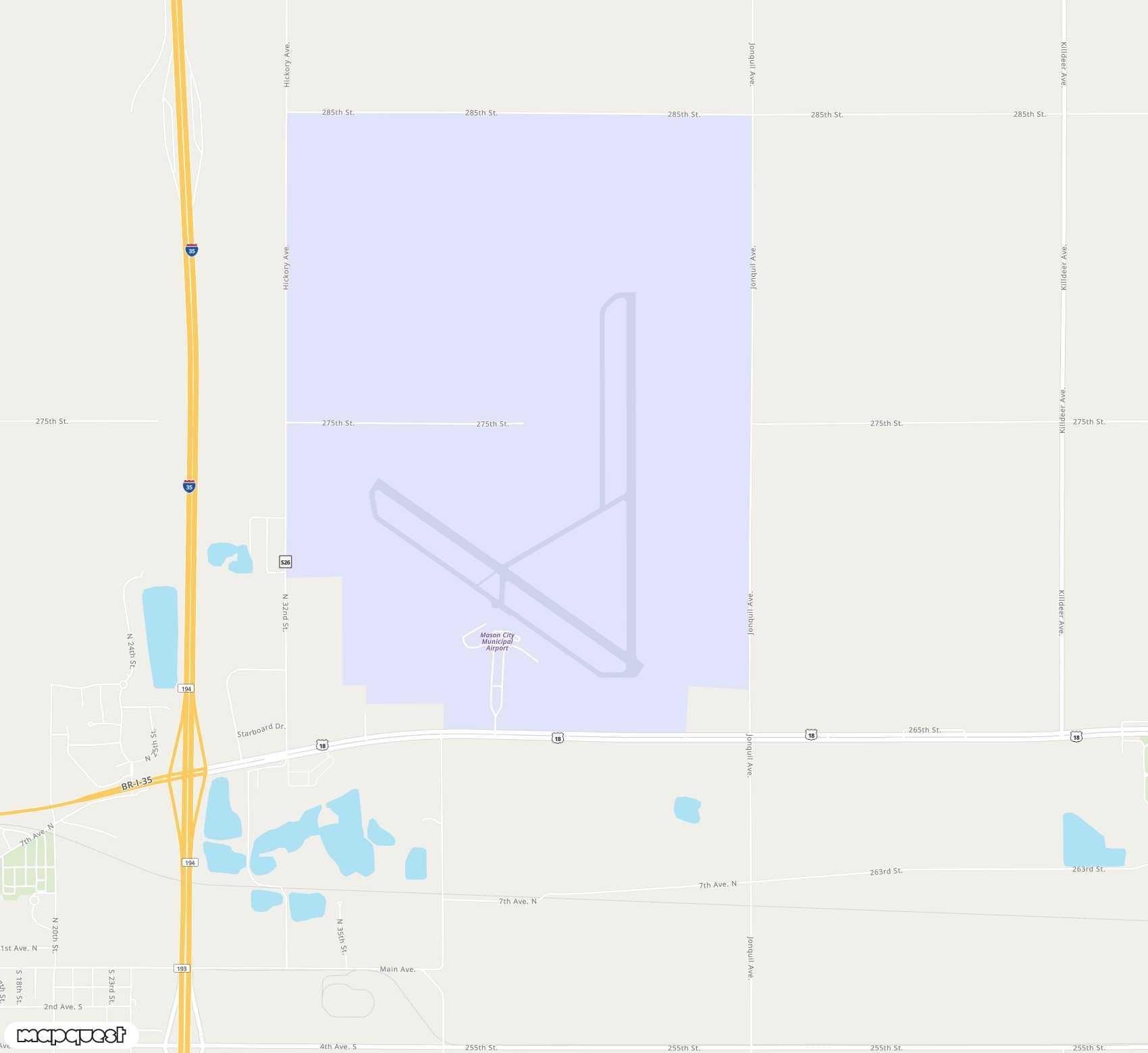 Carte de <span>Aéroport de </span>Mason City Municipal<span>(MCW)</span>