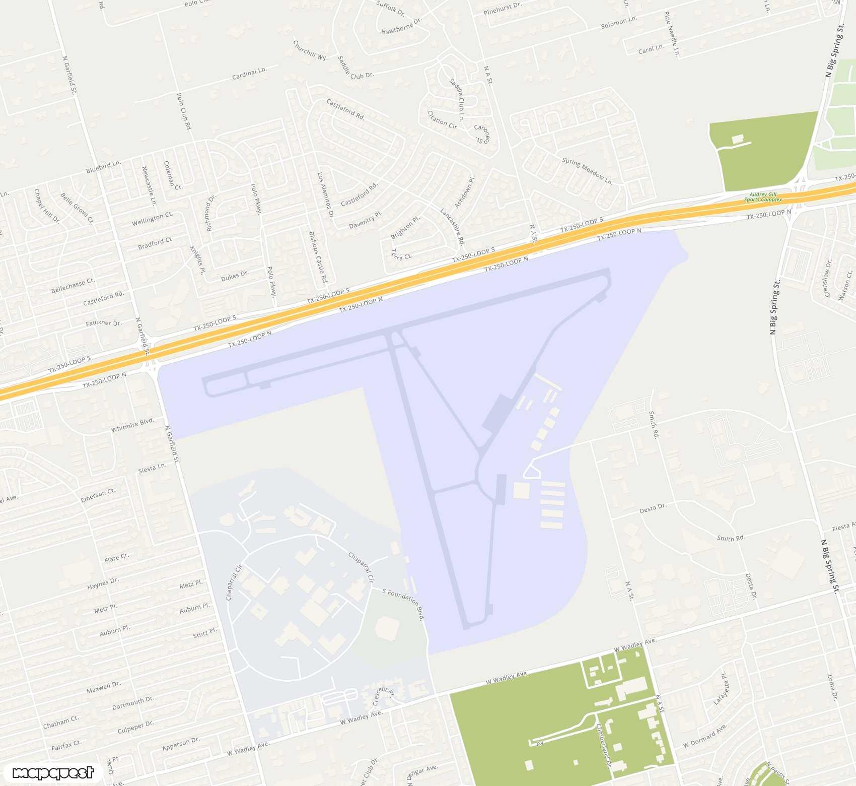 Carte de <span>Aérodrome de </span>Midland Airpark<span>(MDD)</span>