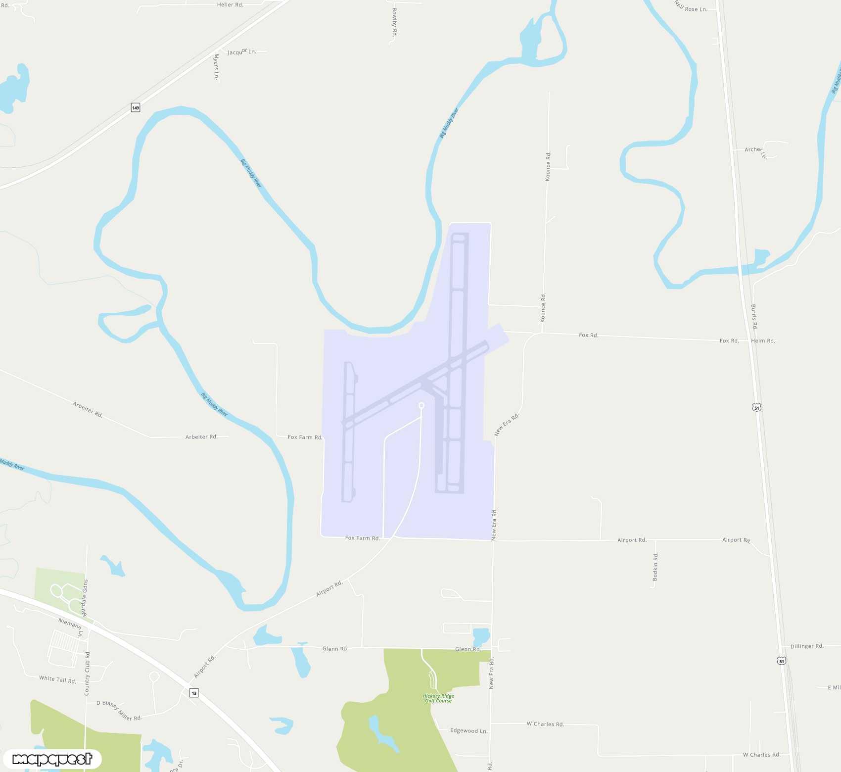 Carte de <span>Aéroport de </span>Southern Illinois<span>(MDH)</span>