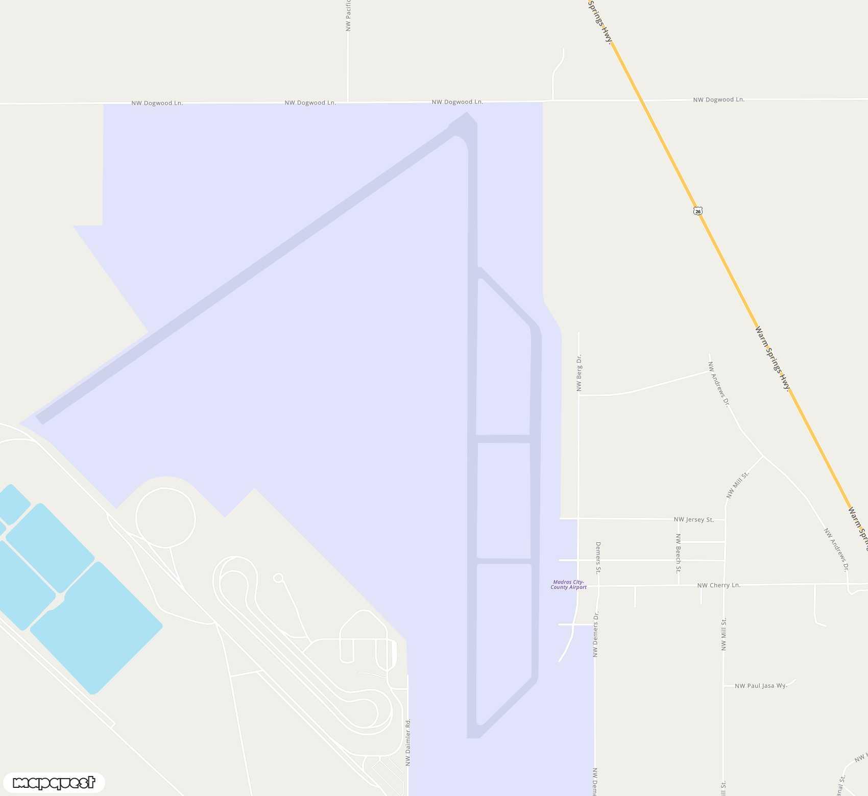 Carte de <span>Aérodrome de </span>Madras Municipal<span>(MDJ)</span>