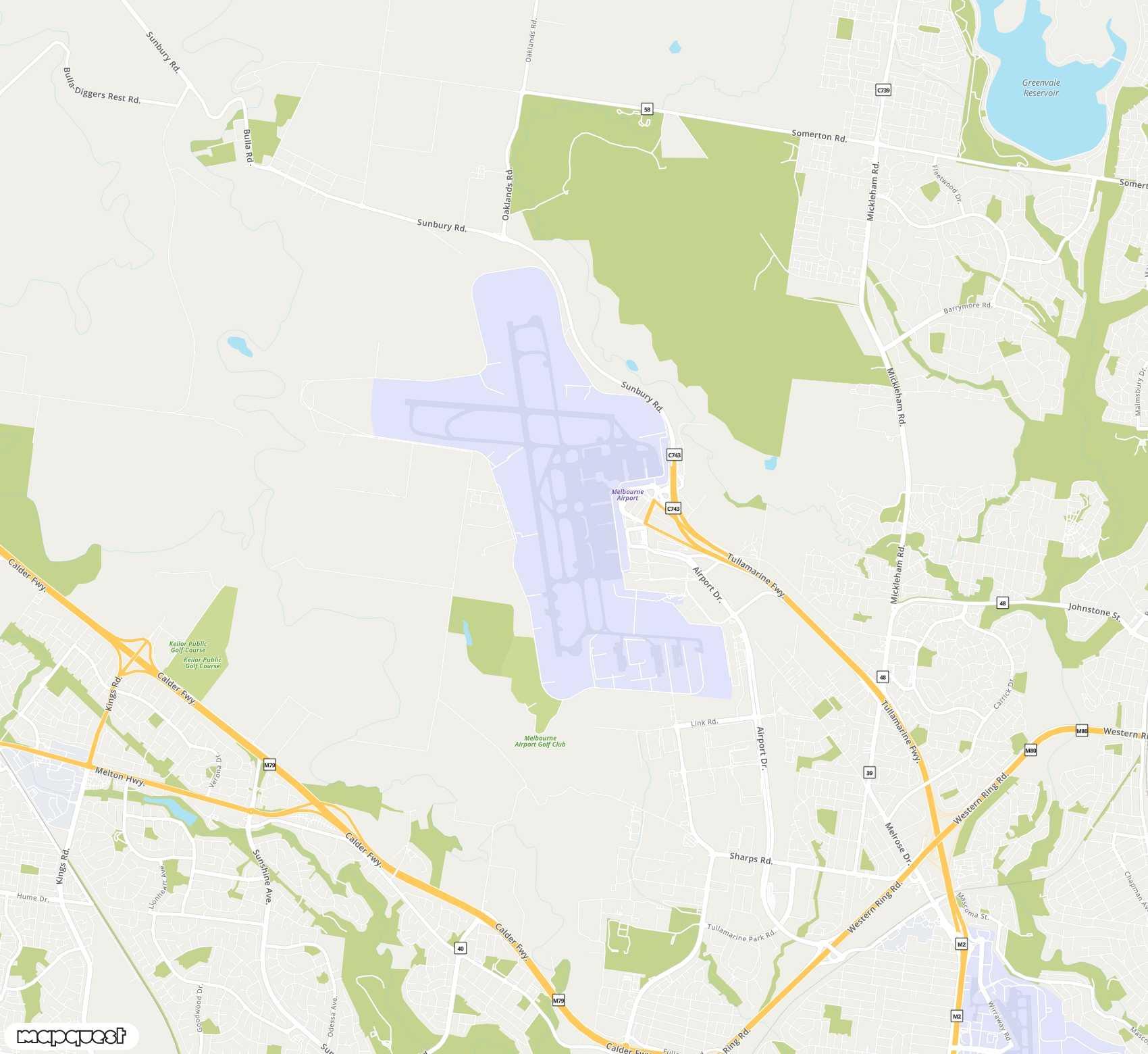 Carte de Melbourne <span>international airport (MEL)</span>
