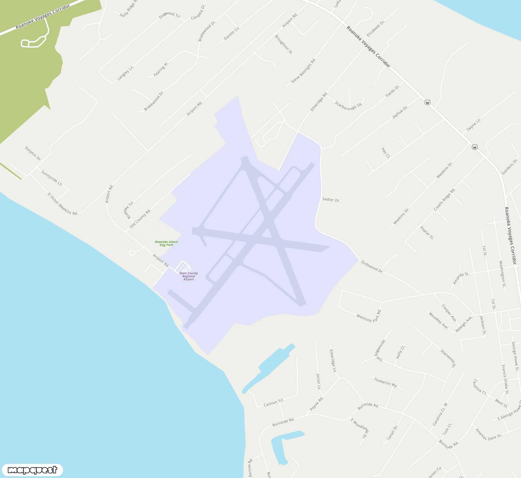 Carte de <span>Aérodrome de </span>Dare County Regional<span>(MEO)</span>