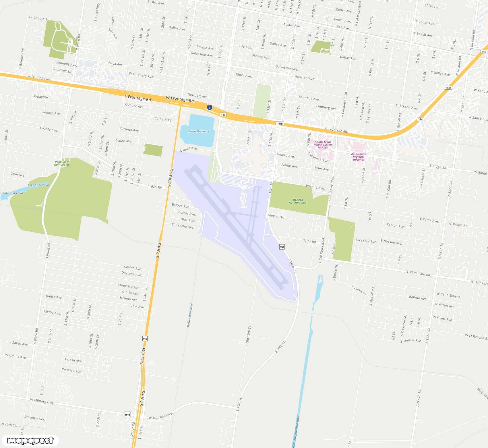 Carte de <span>Aéroport de </span>McAllen Miller<span>(MFE)</span>