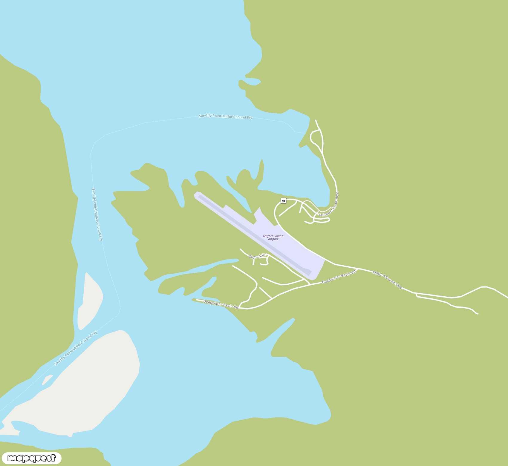 Carte de Milford Sound <span>airfield (MFN)</span>