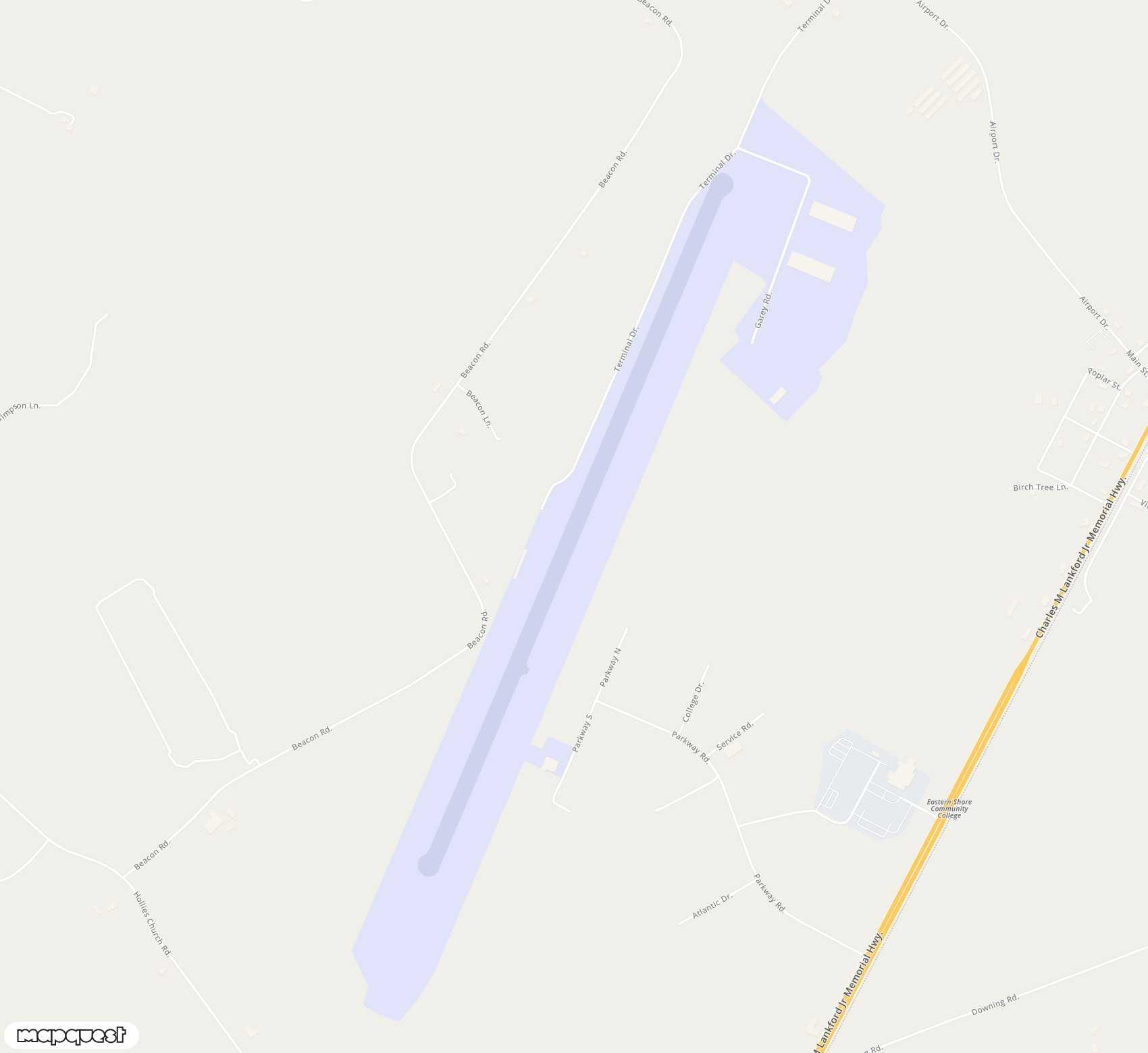 Carte de <span>Aérodrome de </span>Accomack County<span>(MFV)</span>